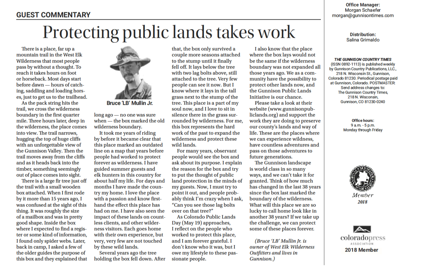 From Gunnison Country Times