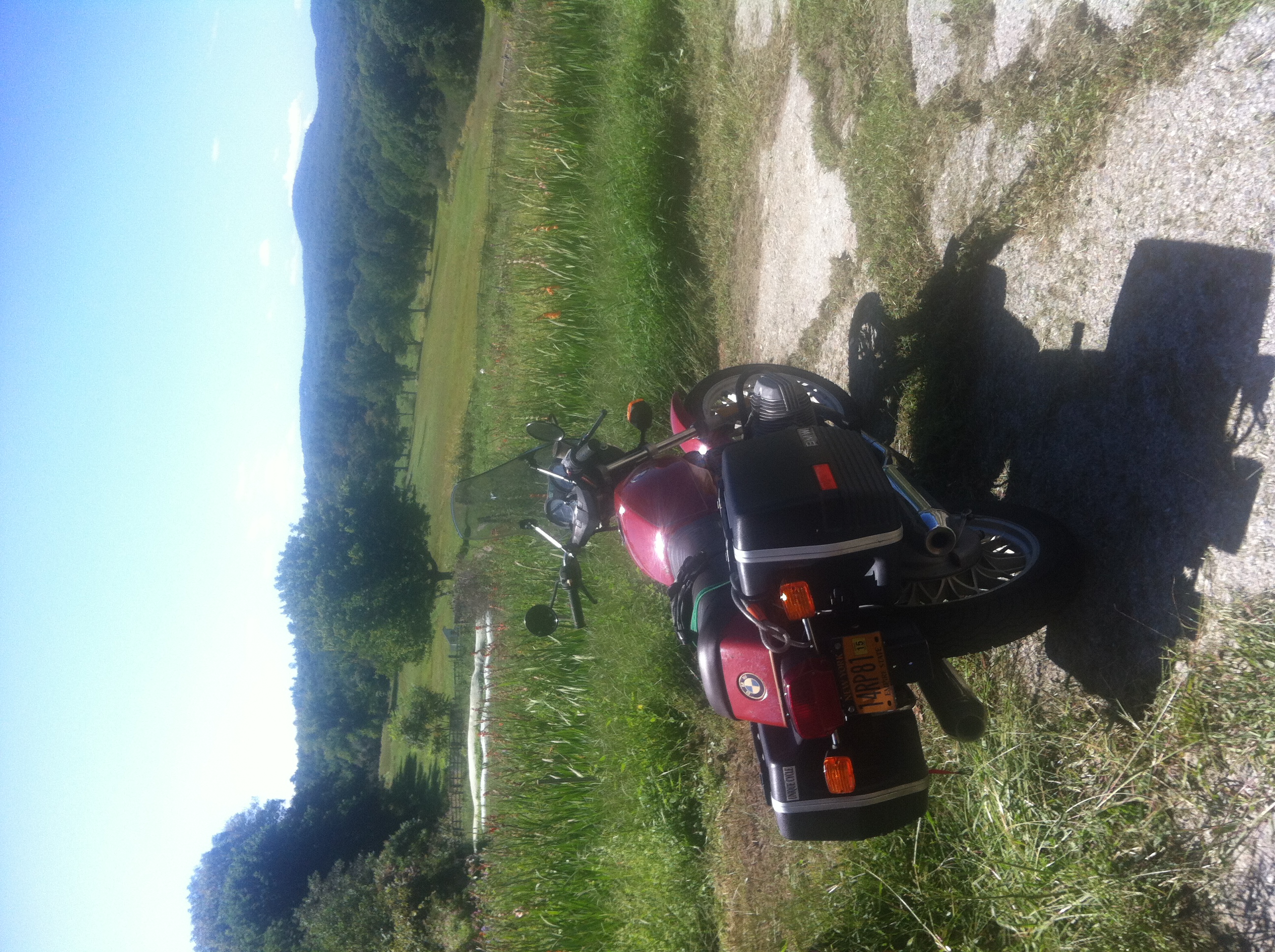  Working on the bike at  Dooryard Farm  in Camden, Maine. 