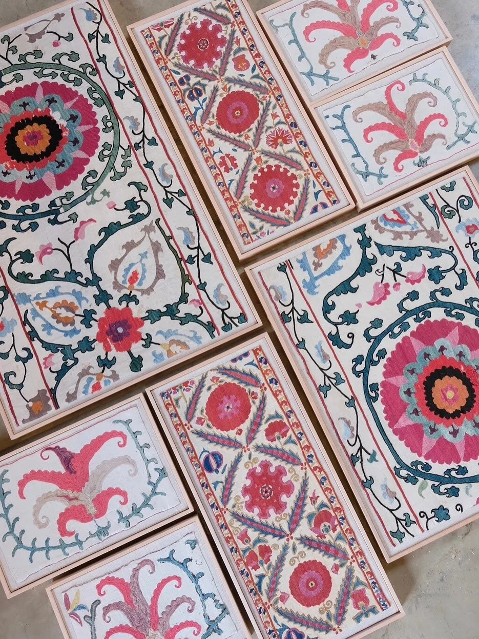 I’ve also just uploaded these insanely beautiful framed antique suzani fragments….. Ay Caramba! #antiquesuzani #suzanifragments #suzani #rawplasterstudio #colour #vintagetextiles #antiquetextiles #onlinenow #