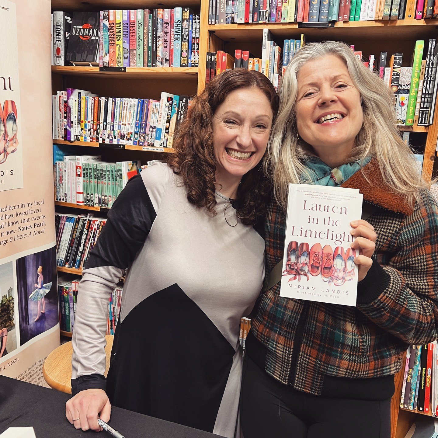 Put the dancing shoes on... 

With @ebyrnewriter at @thirdplacebooks in Seattle to celebrate @mirlandis' new book *Lauren in the Limelight* ... 

Miriam was fun and inspirational, gave us a glimpse into the joys and challenges of young folks maturing