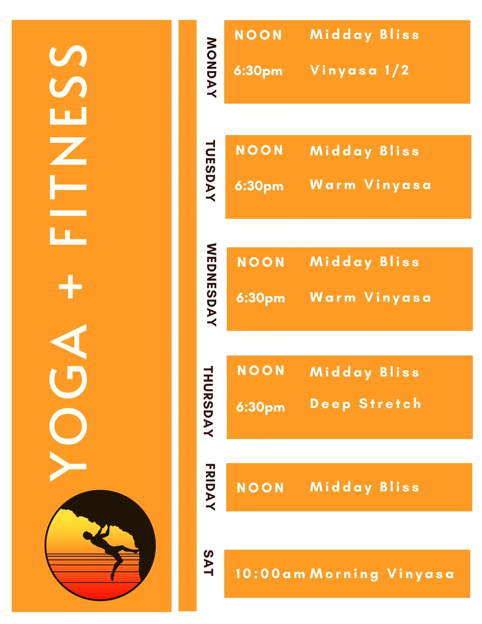 The Wall Climbing Gym Yoga Class Schedule