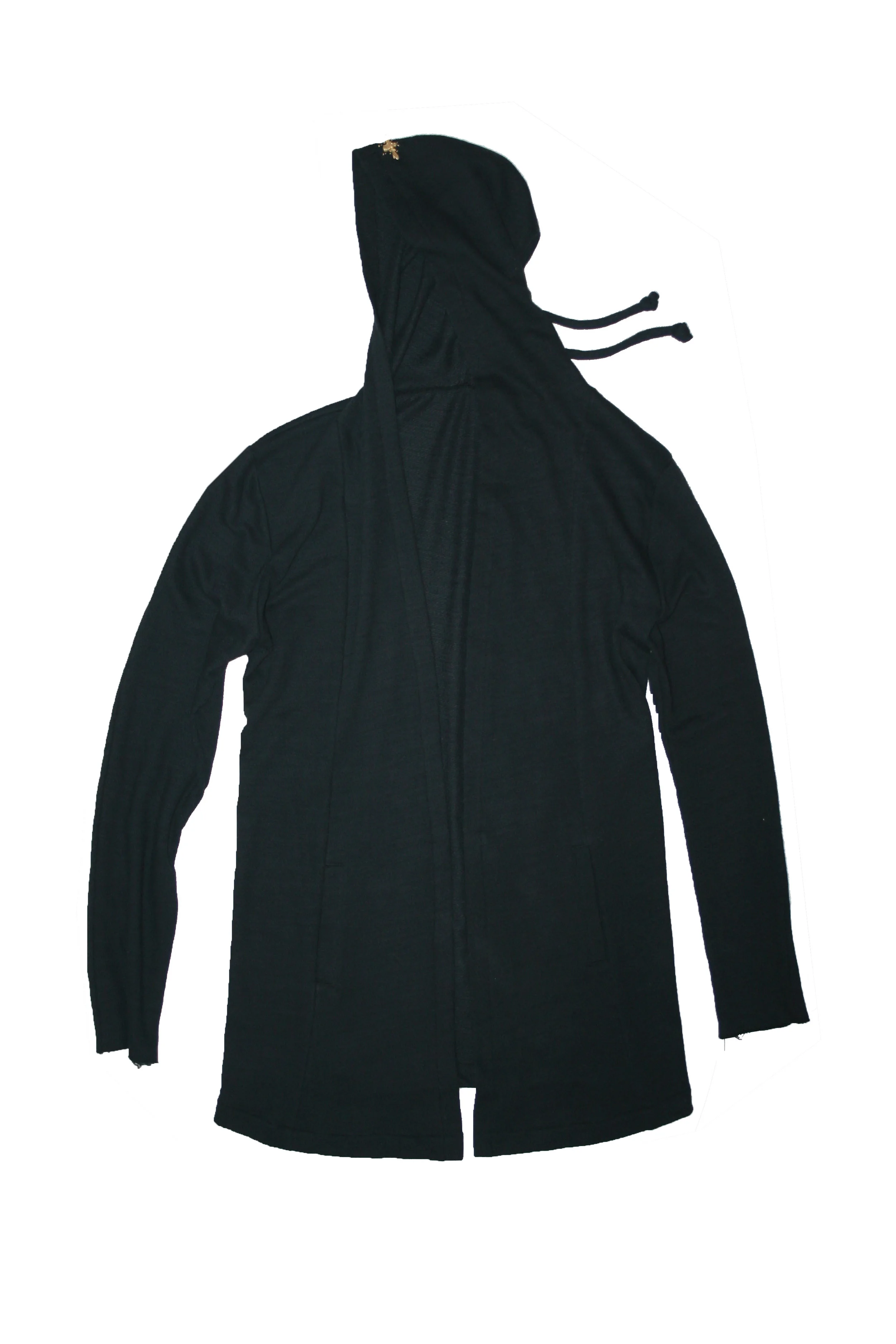 Barth CL Hooded Cardigan - Black French Terry (UNISEX)