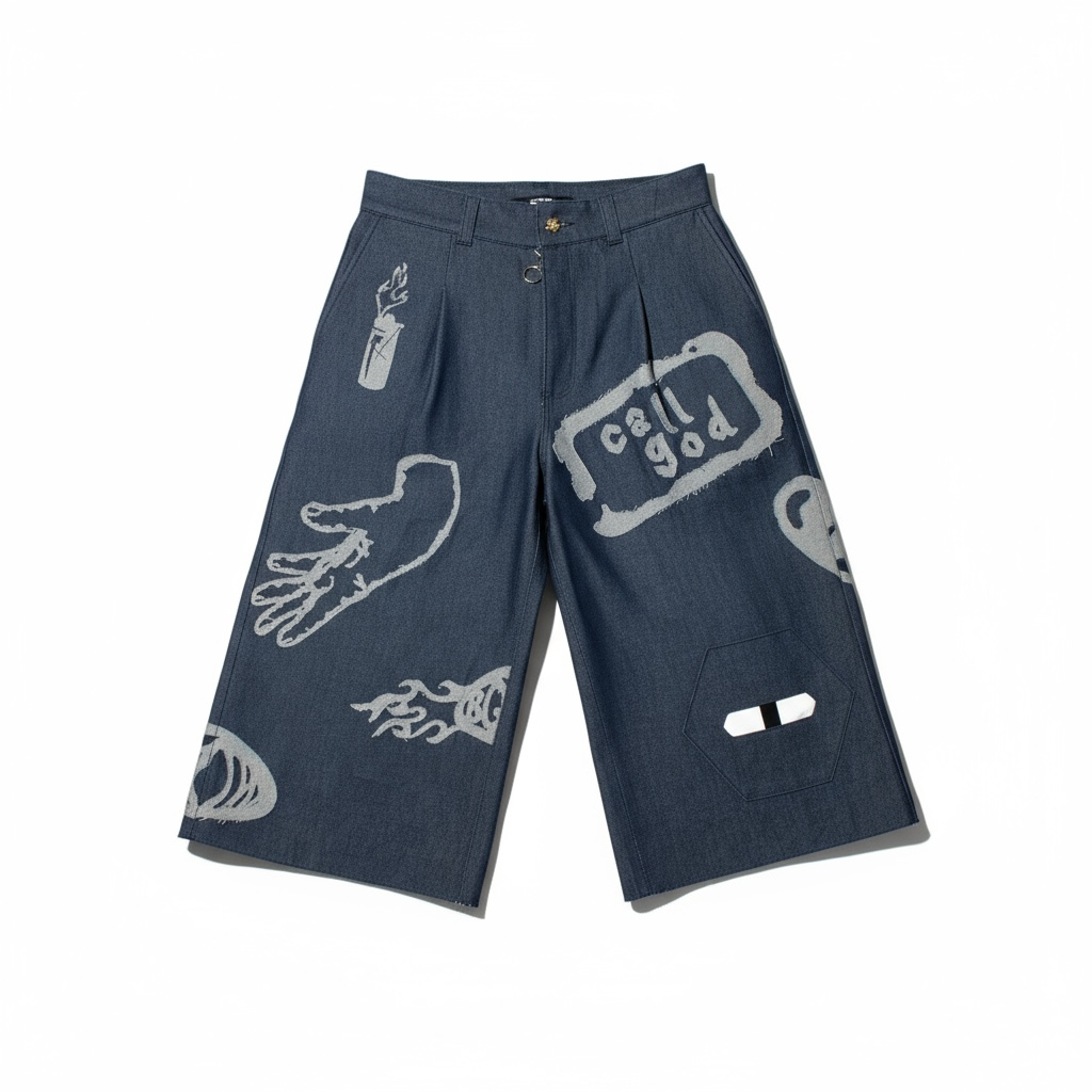 Barth Critter Denim Program Shorts - Call God