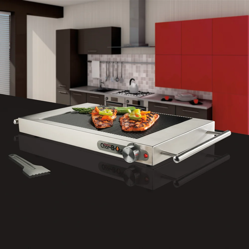E-50 Ribbed Glass Electric Grill