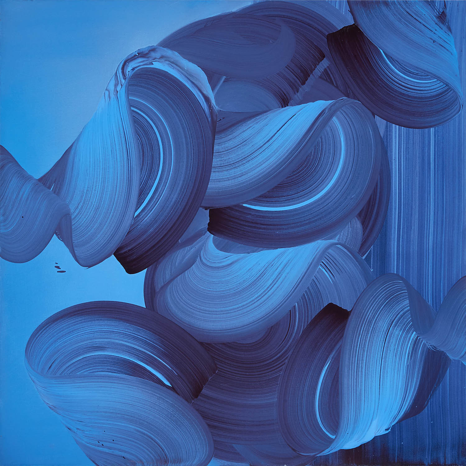   Blue Swirls and Stripes &nbsp;39 x 39 in 