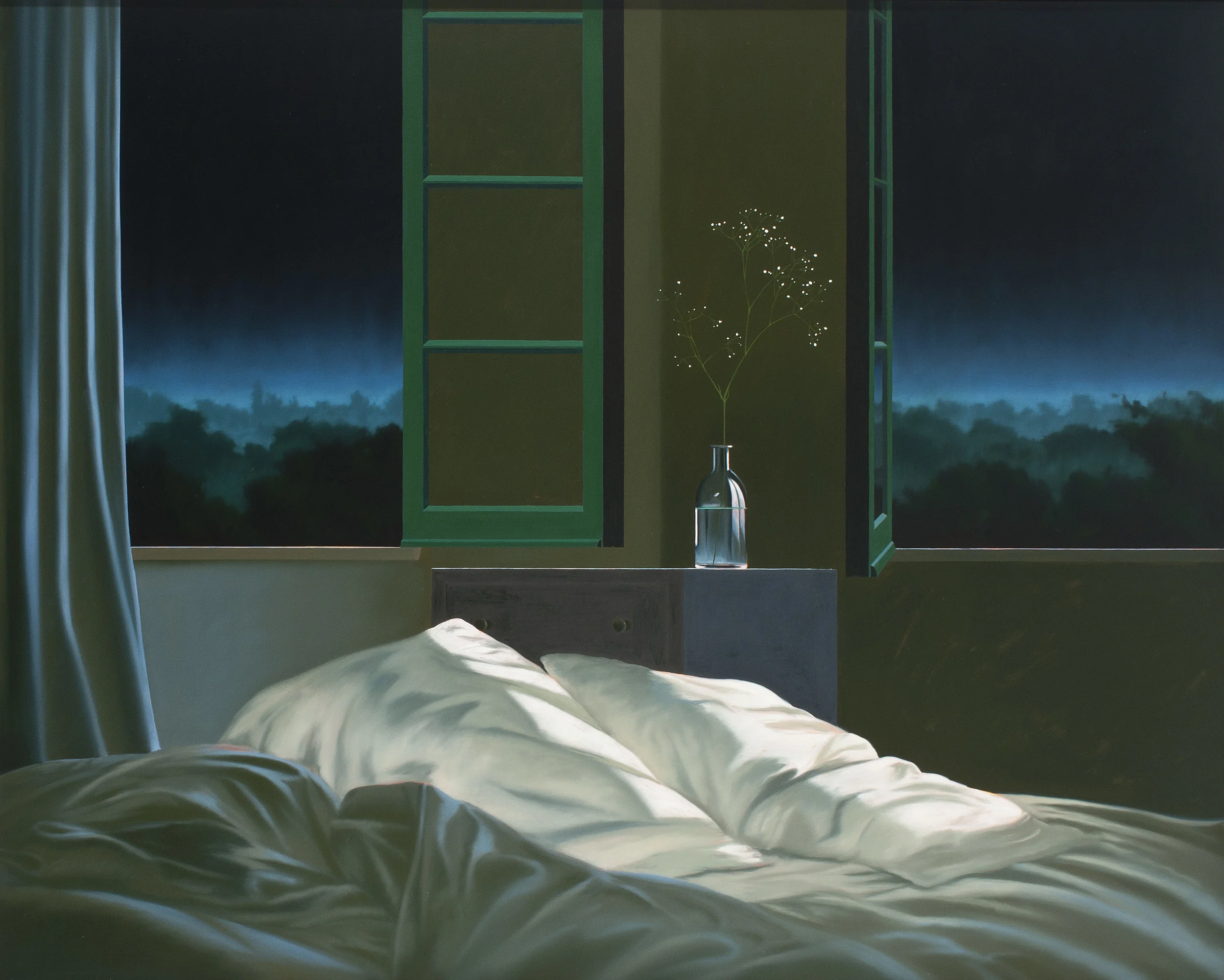 Untitled (Unmade Bed), 2011, oil on canvas, 48 x 72 inches; 122 x 183 centimeters