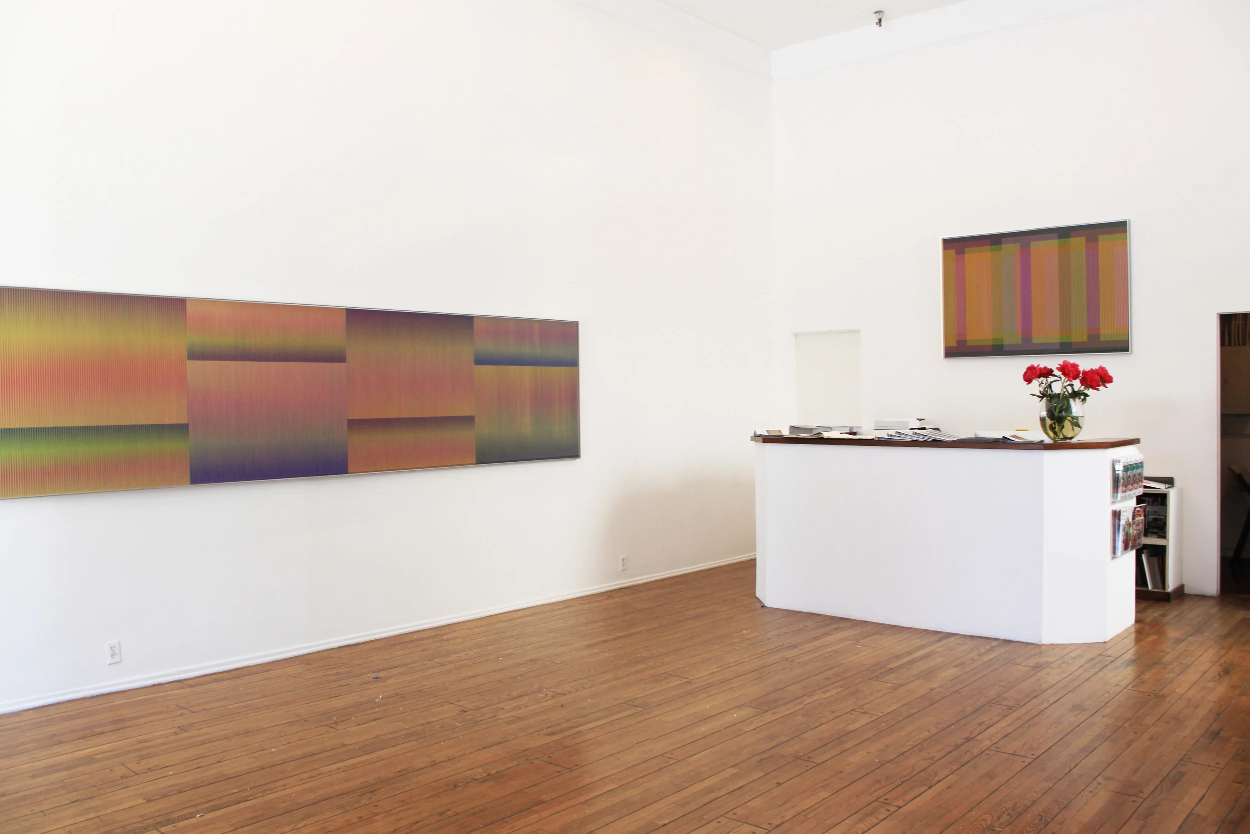 Installation shot from Carlos Cruz-Diez: Evolving Color. Louis Stern Fine Arts, 2014.