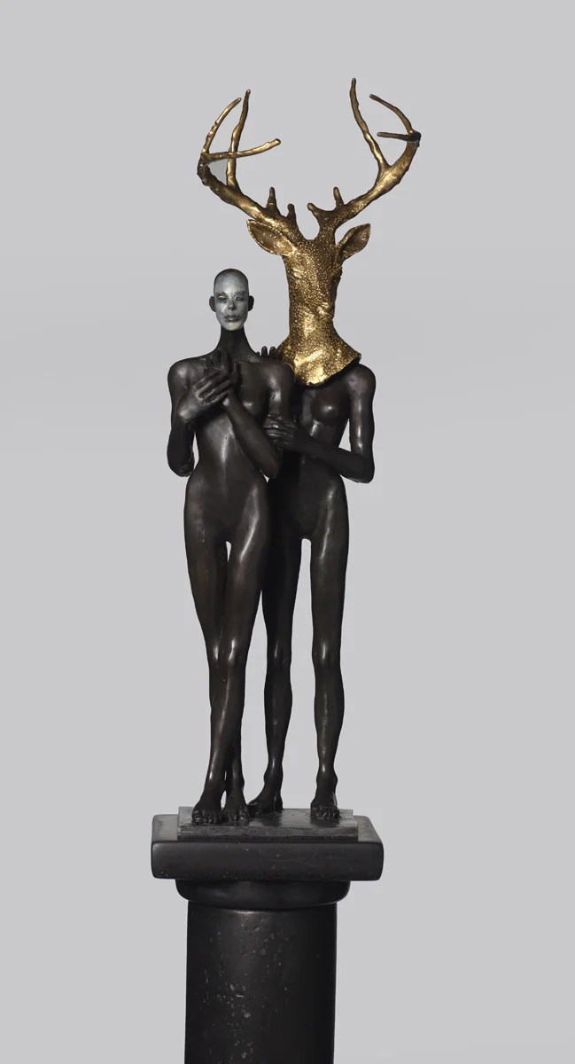 The Arrival (detail) , 2019 gold leaf on bronze 86 x 10 x 10 inches; 218.4 x 25.4 x 25.4 centimeters