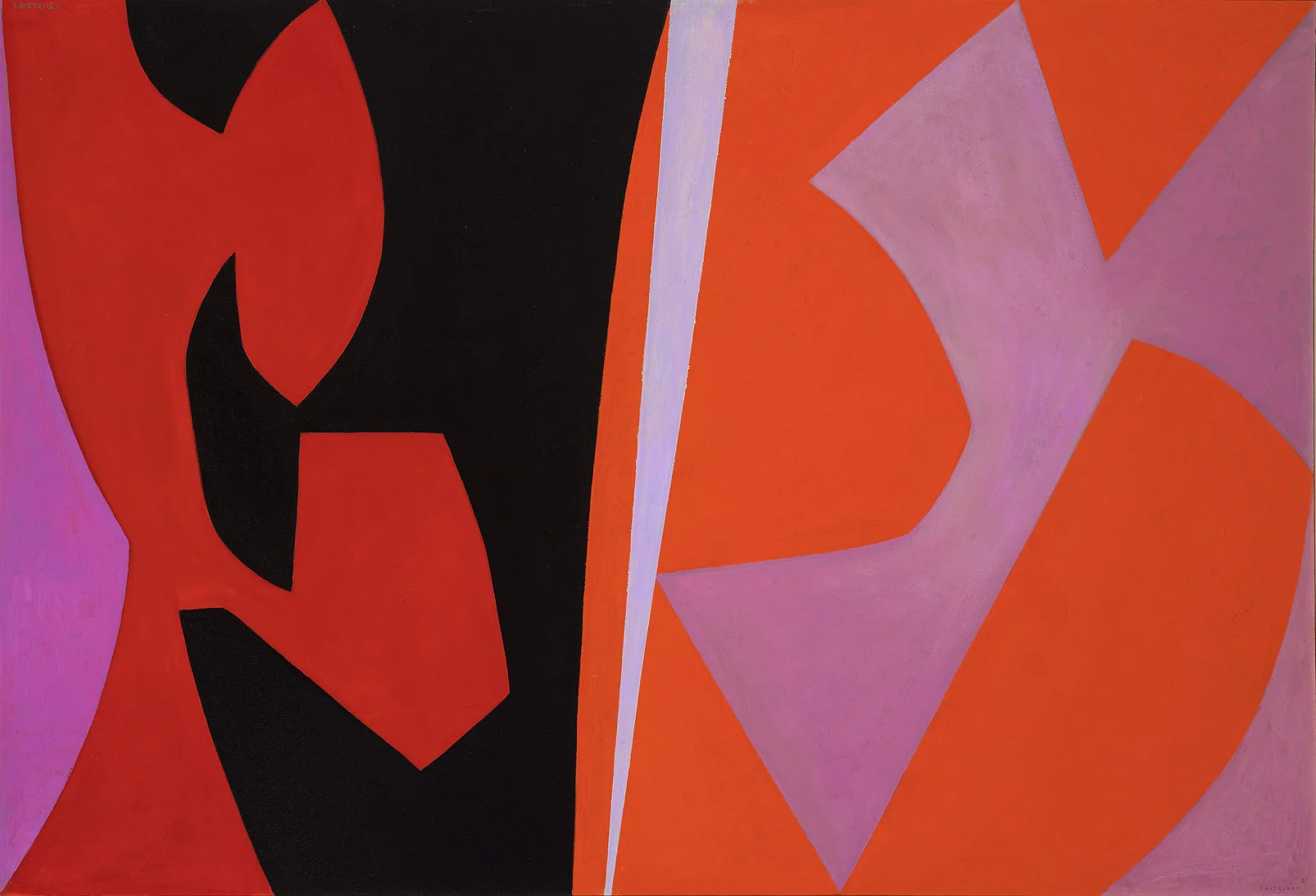 Lorser Feitelson (1898-1978) Magical Space Forms , 1952-54 oil on canvas 45 x 66 inches; 114.3 x 167.6 centimeters