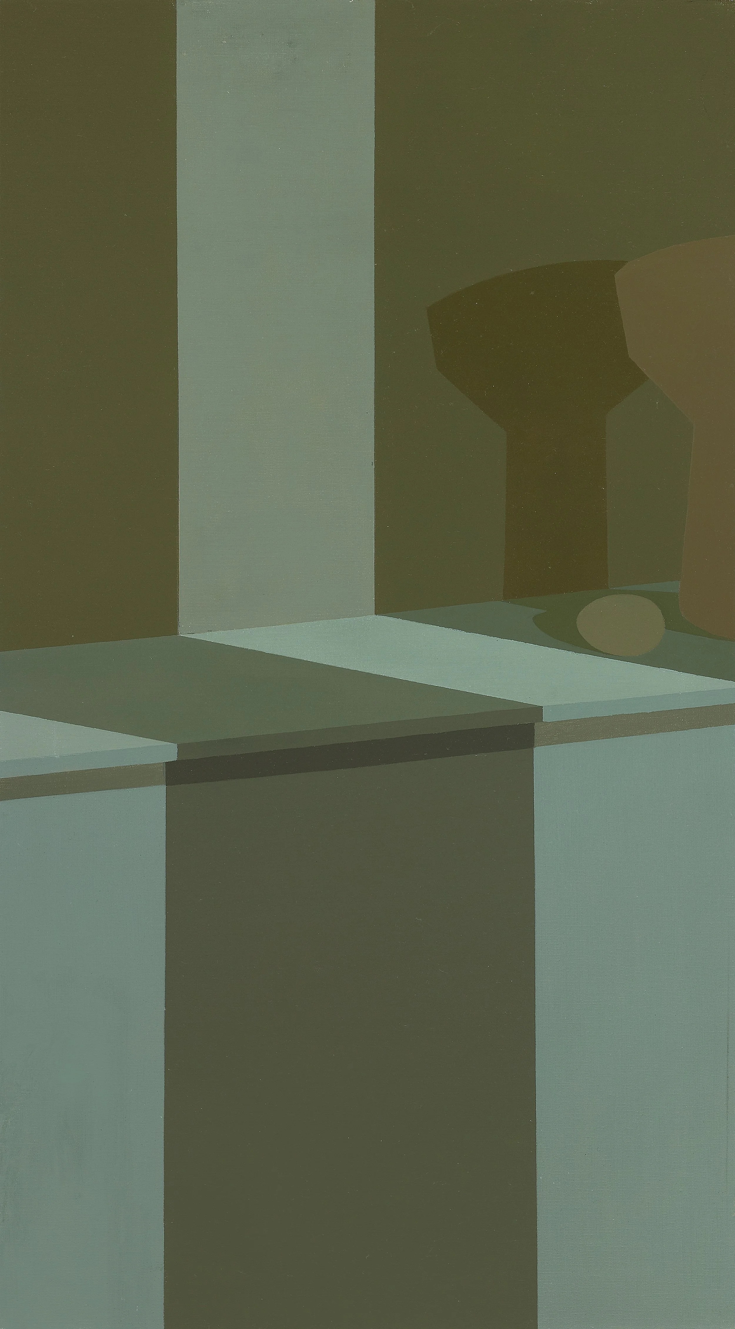Untitled (Still Life with Shadow) , 1961 oil on canvas 36 x 20 inches; 91.4 x 50.8 centimeters $45,000
