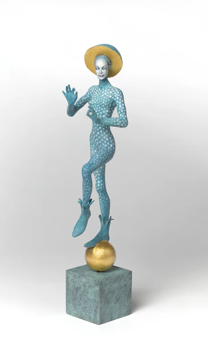 Dancer , 2019 gold leaf and oil paint on patinated bronze 20 x 6 x 6 inches; 50.8 x 15.2 x 15.2 centimeters