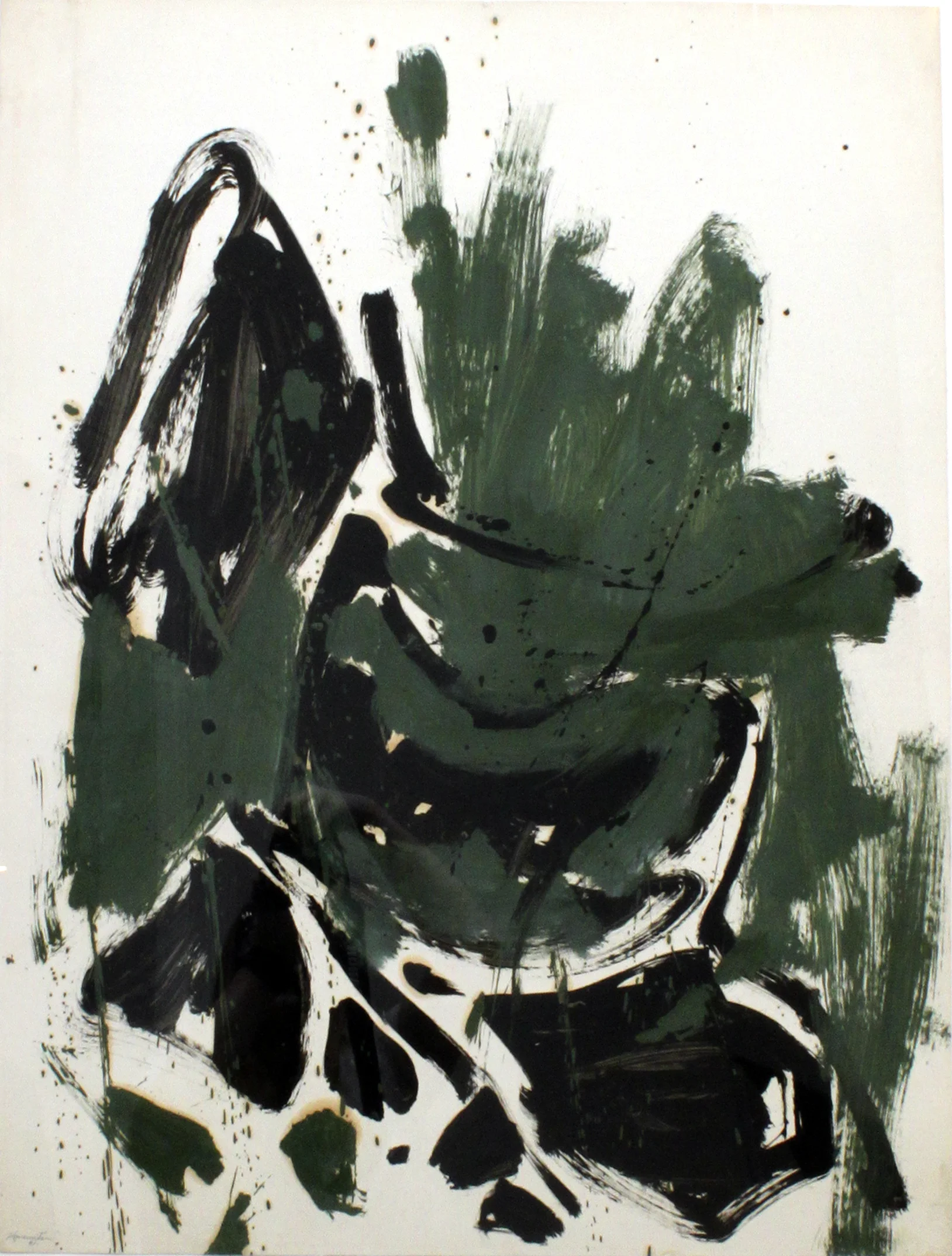 Abstraction (Green, Black, Brown) , 1961 oil on paper 28 1/4 x 22 1/2 inches; 71.8 x 57.1 centimeters $12,000