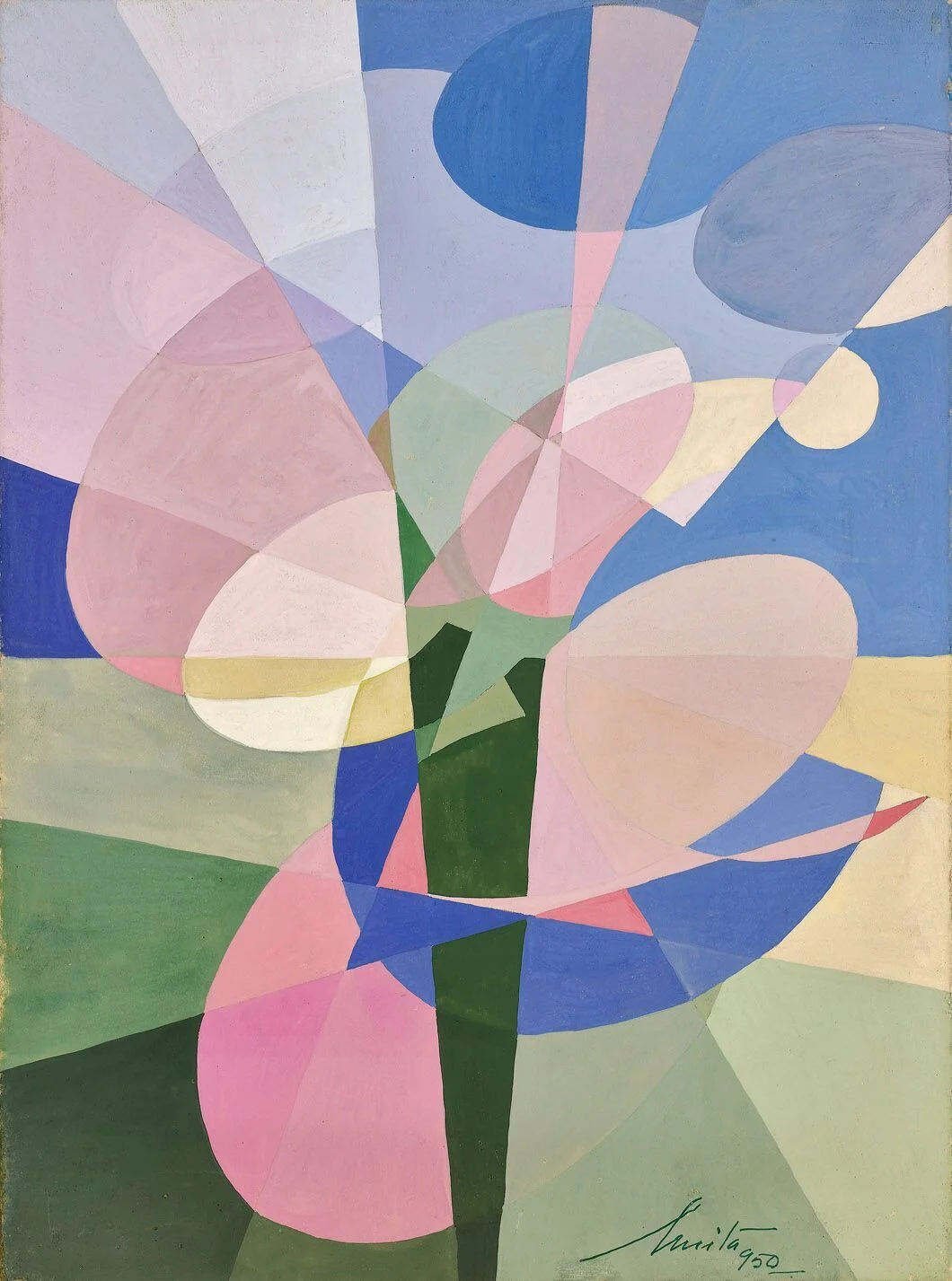 Anita Payró (1897-1980) Untitled Abstract Composition , 1950 oil and tempera on board 14 1/2 x 10 3/4 inches; 36.8 x 27.3 centimeters