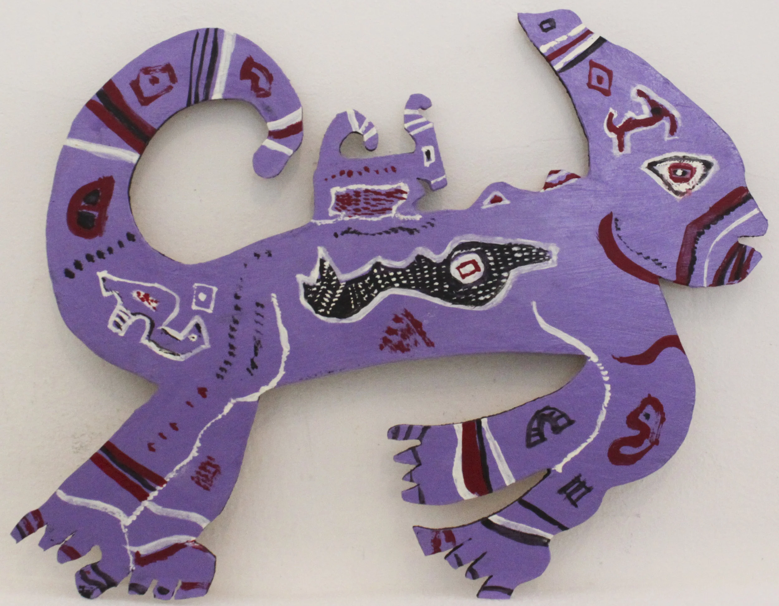 Untitled (Purple Creature) mixed media 10 x 12 1/2 inches; 25.4 x 31.8 centimeters