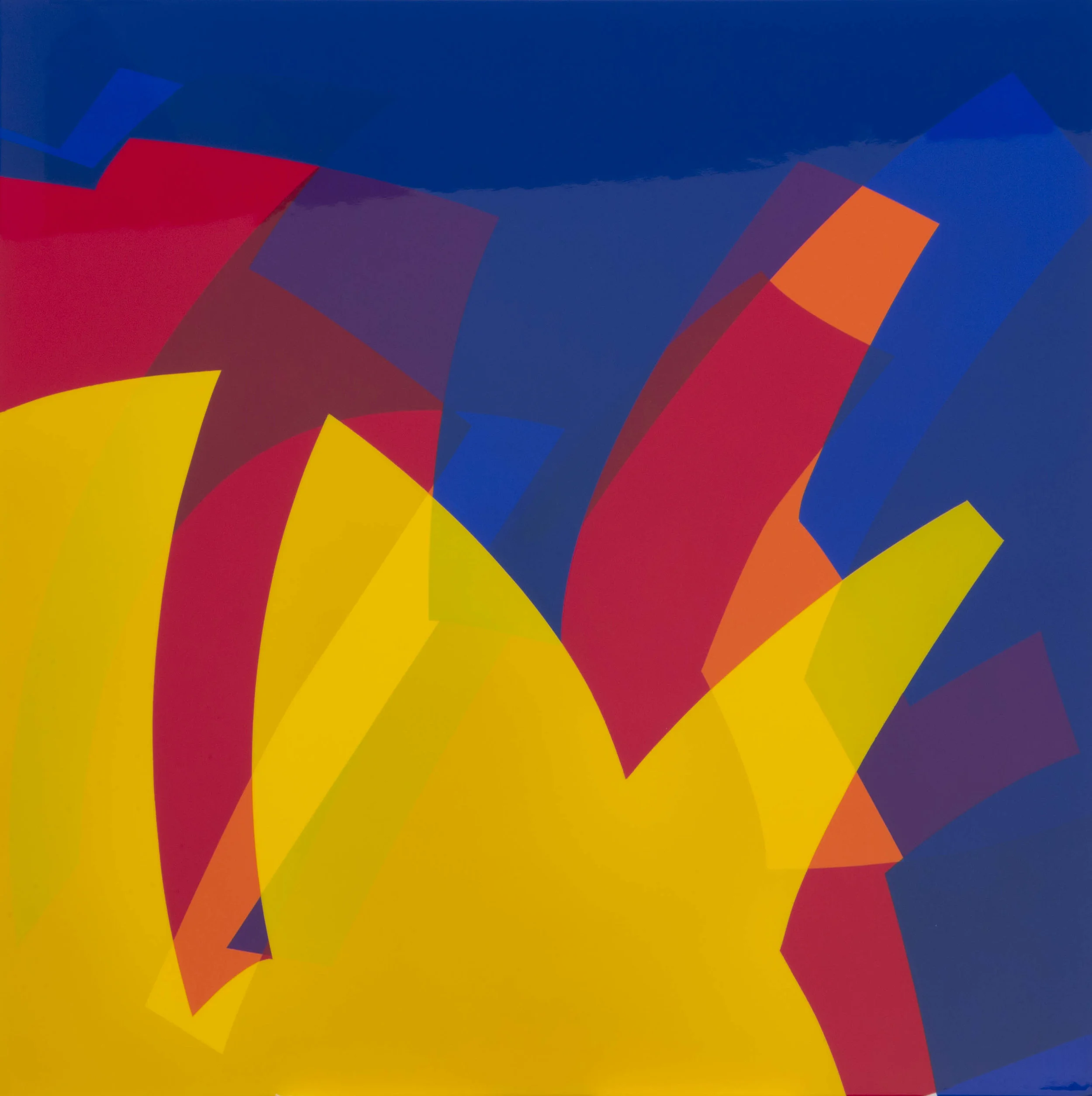 MTCAL 8/6-2 Amarillo-Azul , 2017 urethane paint on aluminum 23 5/8 x 23 5/8 inches; 60 x 60 centimeters