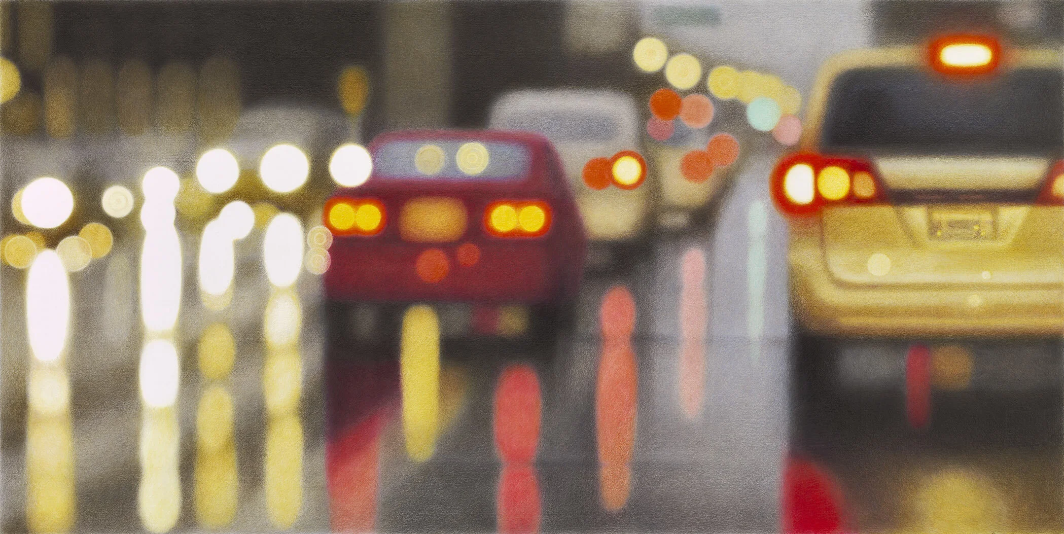 Spring Street, Los Angeles , 2011 colored pencil and solvent on Strathmore Bristol Vellum 26 x 40 inches; 66 x 101.6 centimeters