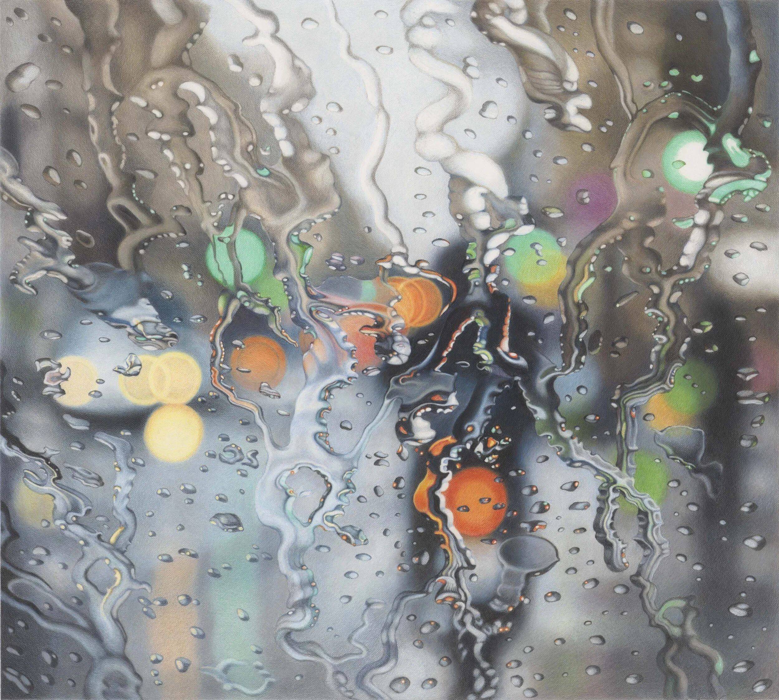 Rue la Fayette , 2014 color pencil and solvent on Strathmore illustration board 26 x 28 inches; 66 x 71.1 centimeters
