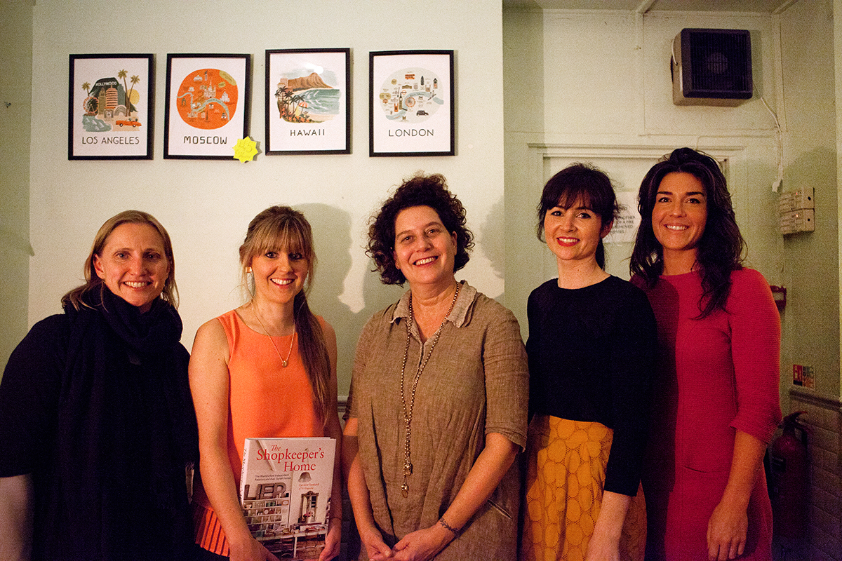 Me with some of the featured shopkeepers. L to R: Sonia of The Old Haberdashery , Me, Susan of Loop , Lisa of Sew Over It and Kristie of Drink, Shop & Do . 