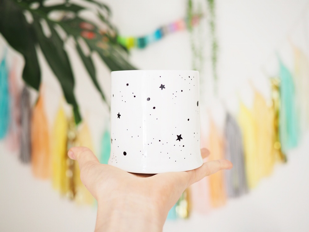 Hand illustrated porcelain pots - Oh no Rachio - £25 (9cm dia. x 10cm)