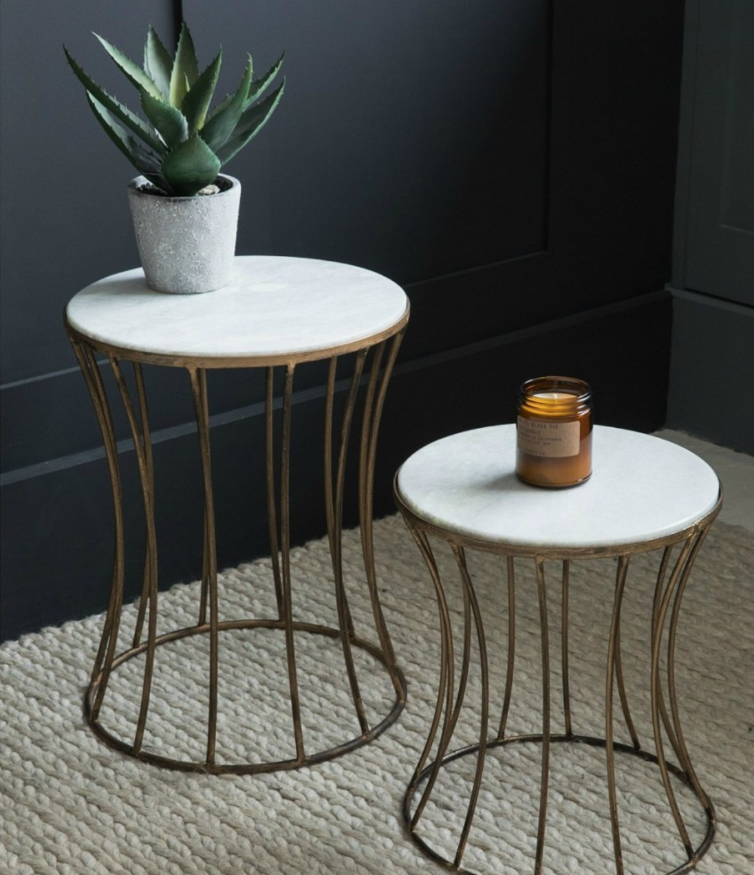 White Marble Drum Side Table , from £75 - Rose and Grey