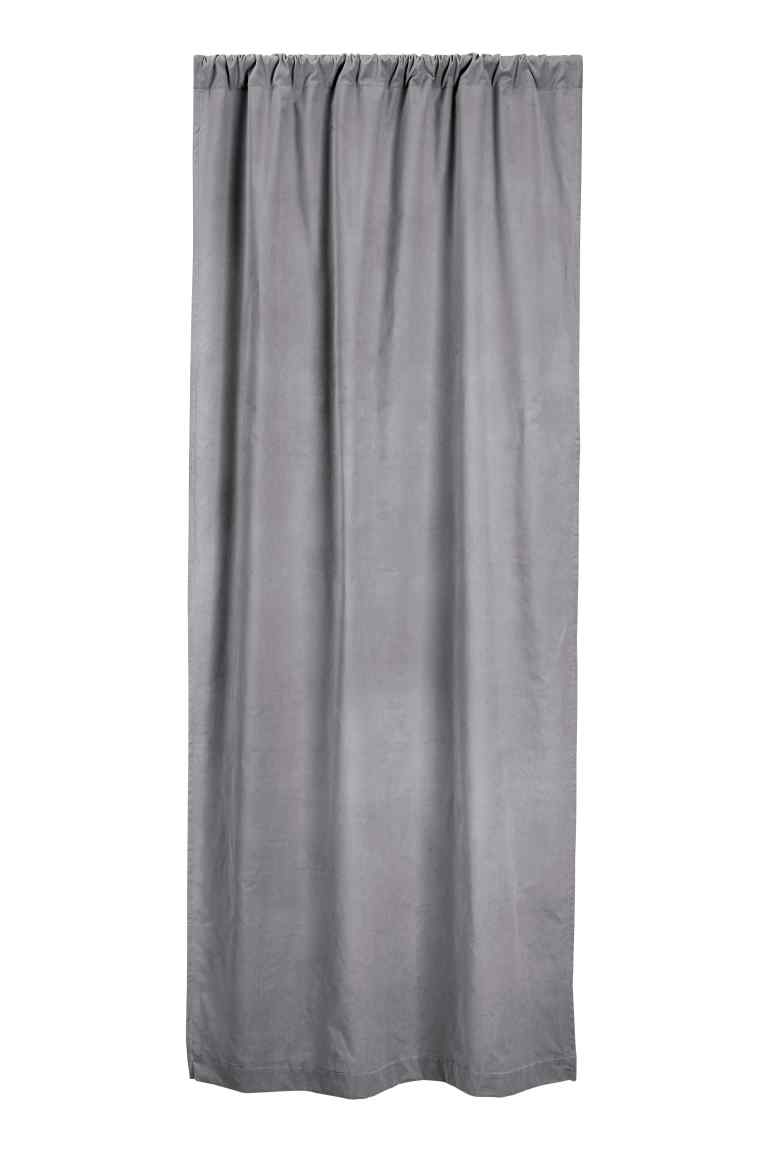 Velvet curtain length in grey - H&M - £34.99