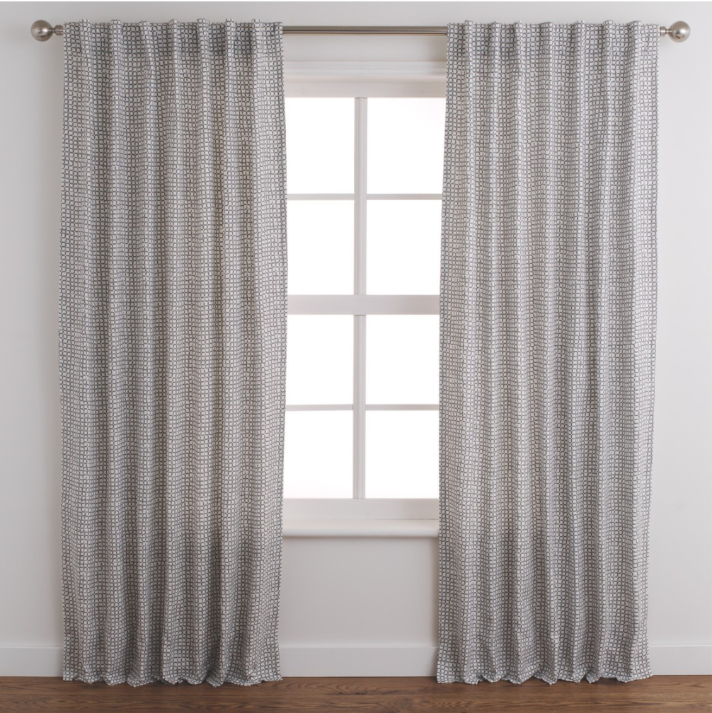 Pair of lined grey patterned curtains - Habitat - £88