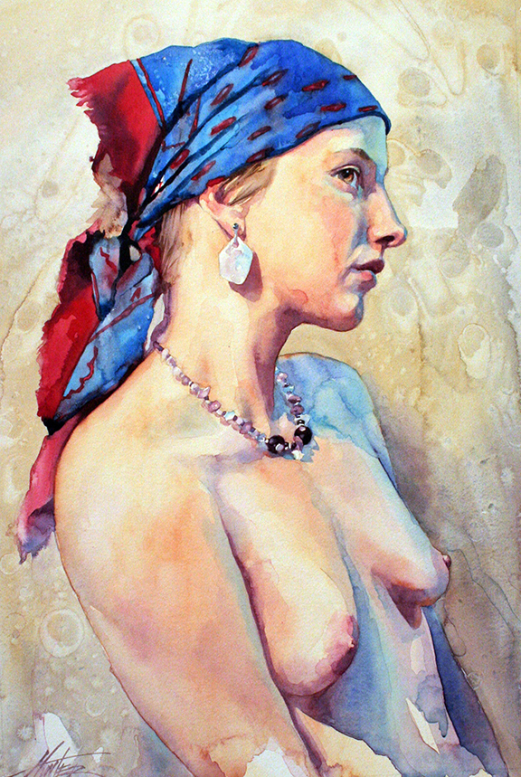 A Touch of Blue: Danielle, watercolor