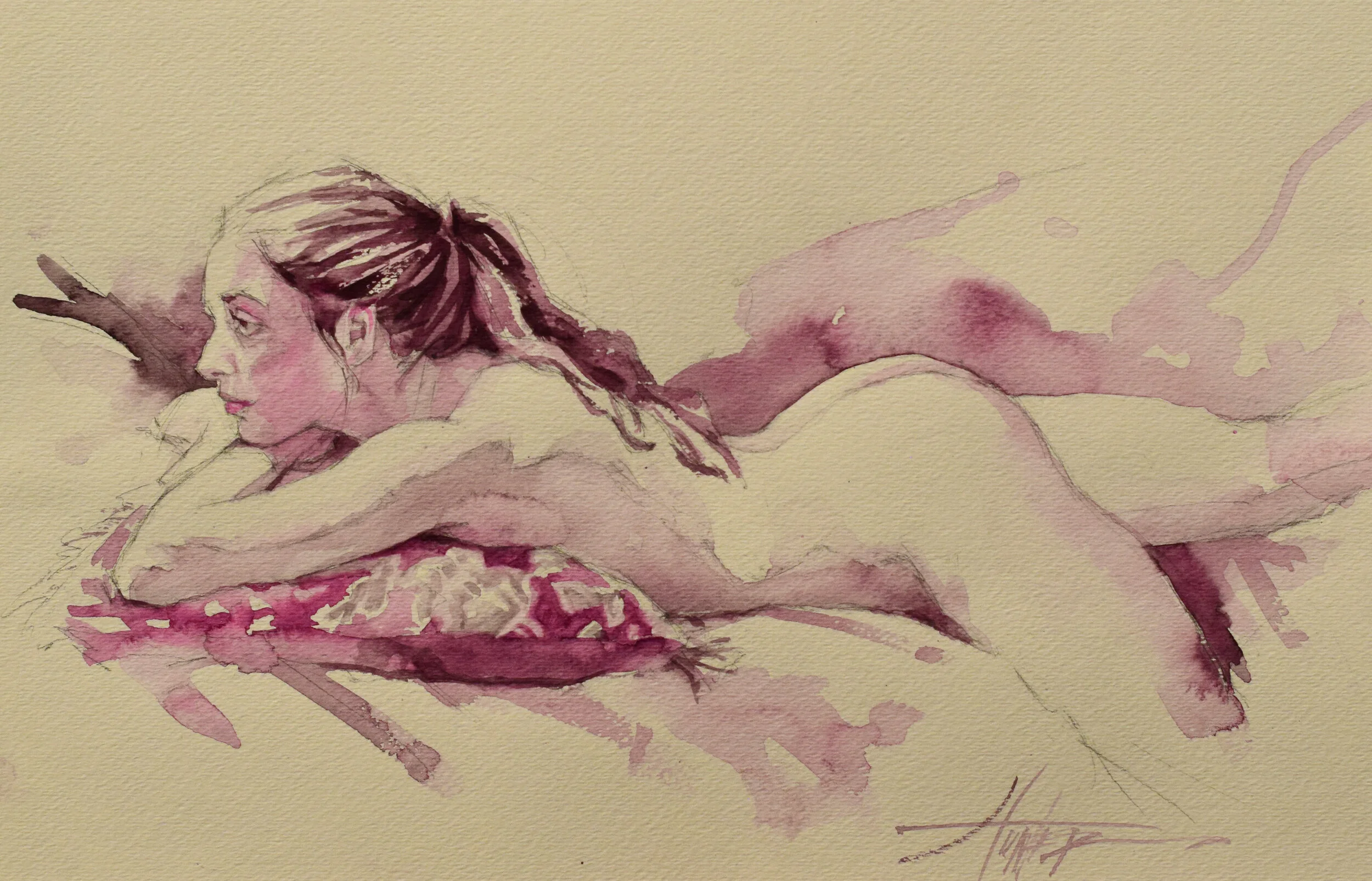 Aspen from Life     Graphite and watercolor