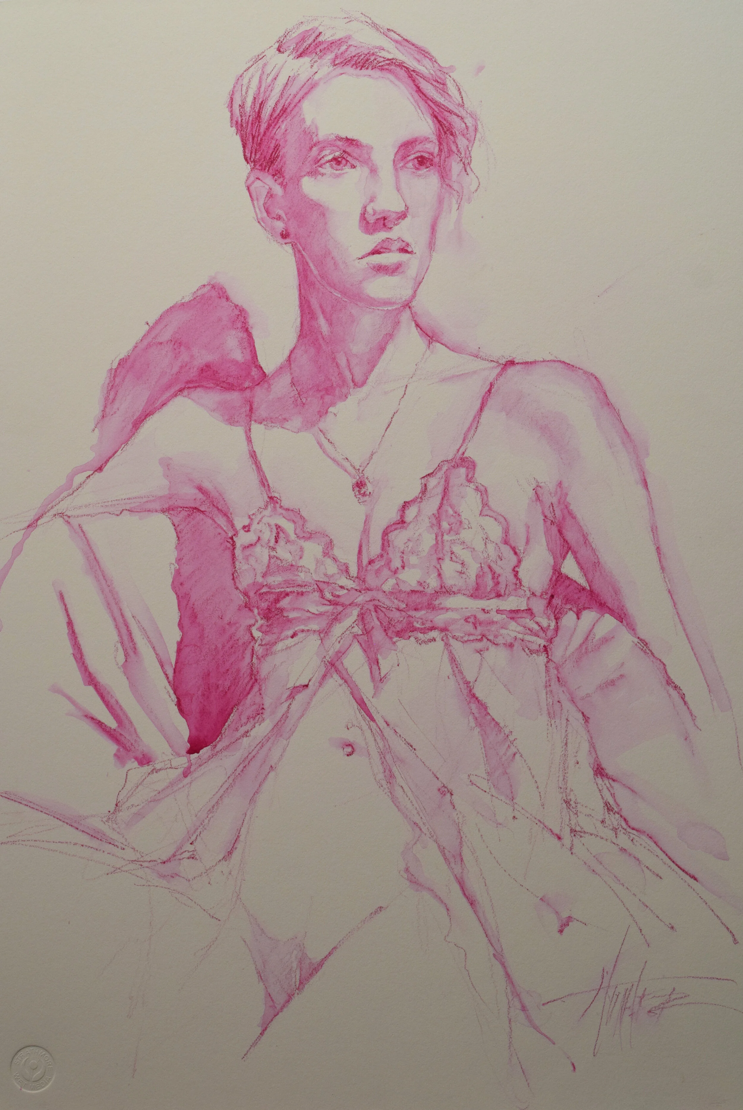 Moriah from Life     Water soluble crayonBest in Show, Nude Show -Tulsa 2019