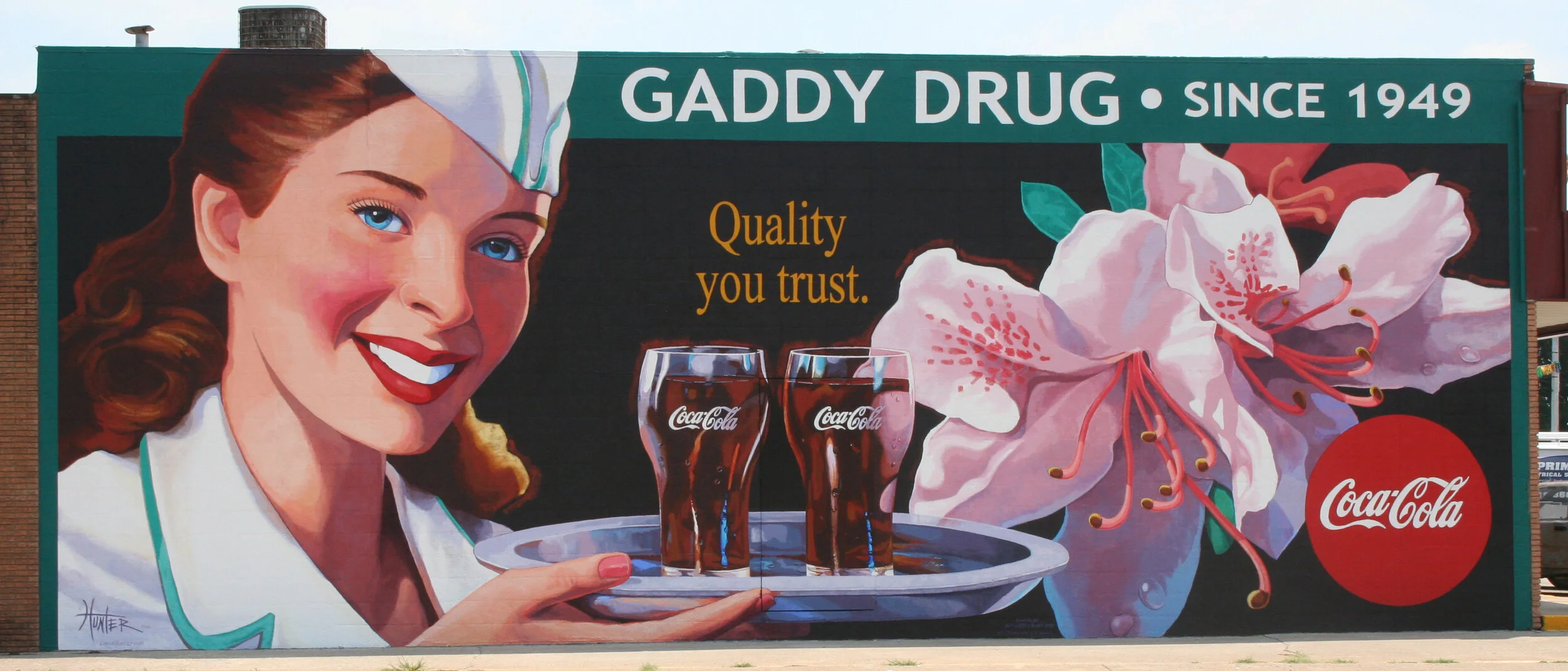 Gaddy Drug Mural     17’ x 44’     Muskogee, Oklahoma     2012