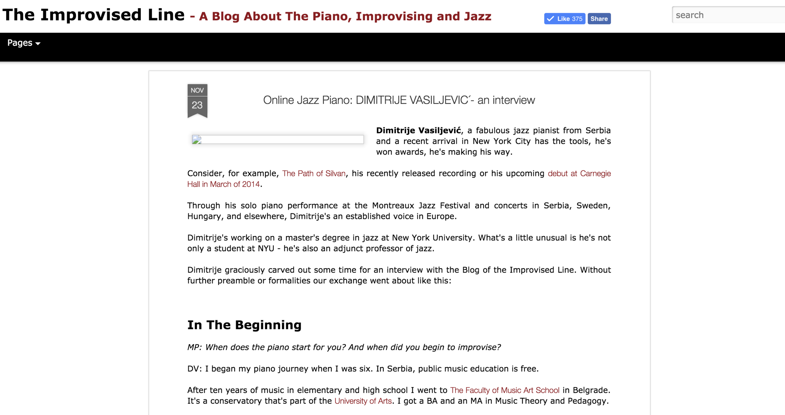 ONLINE JAZZ PIANO: An Interview with Dimitrije Vasiljevic