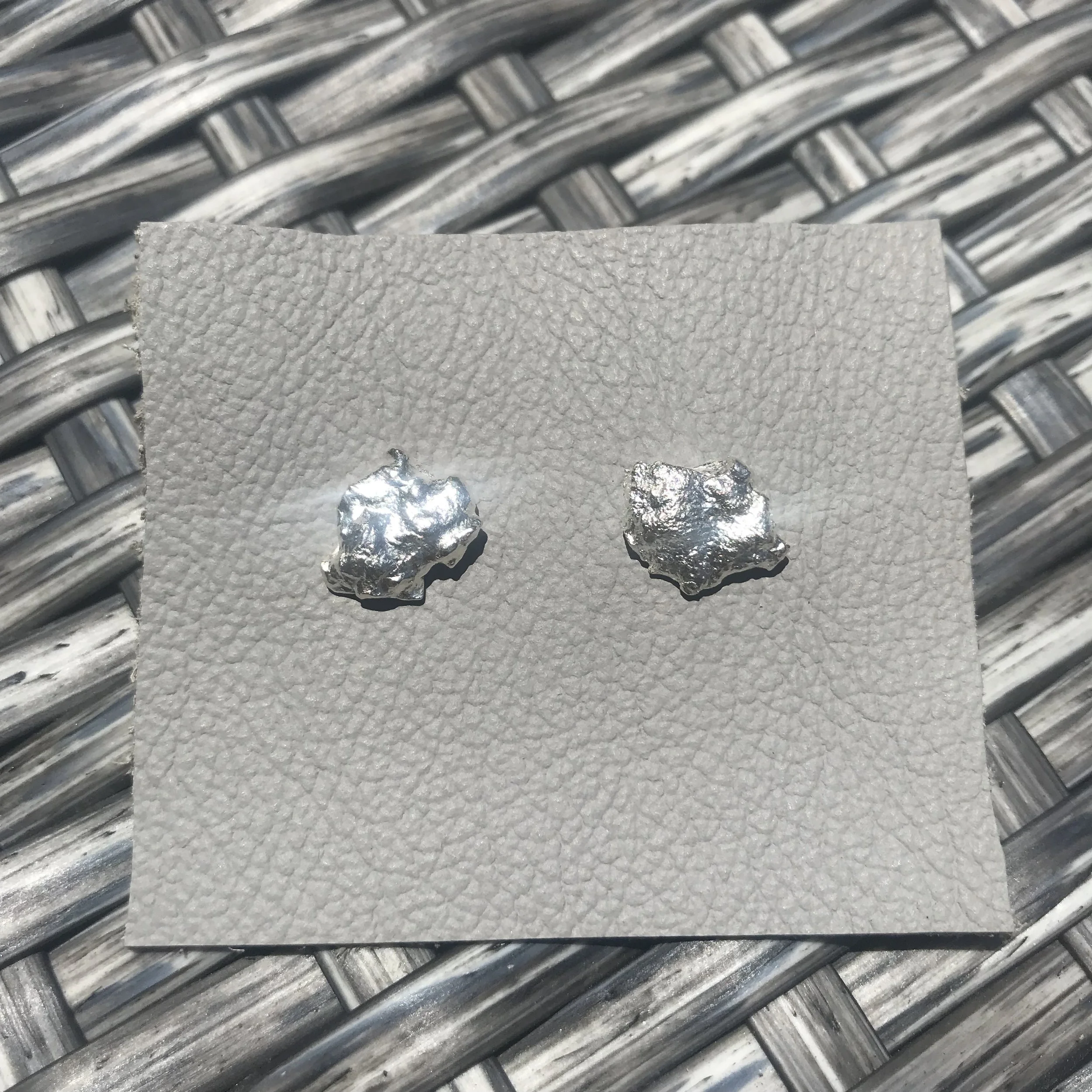 Meteorite stud earrings