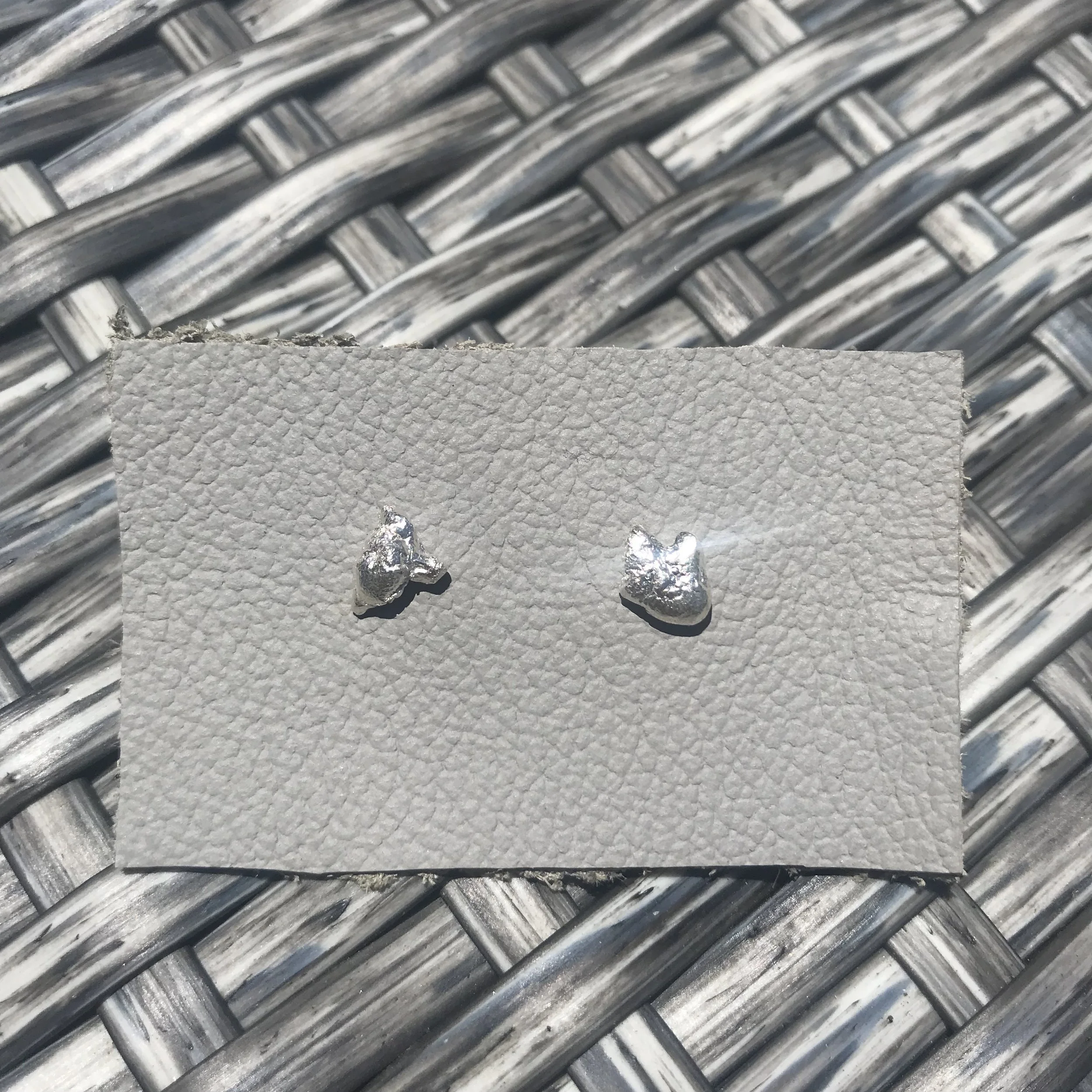 Tiny Meteorite stud earrings