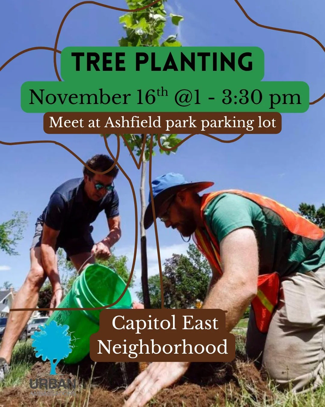 See you tomorrow at Urban Ambassadors Tree planting!

Bring your own cup, drinks and refreshments will be provided!

Register here: https://www.eventbrite.com/e/tree-planting-tickets-1761417871269?utm-campaign=social&amp;utm-content=attendeeshare&amp