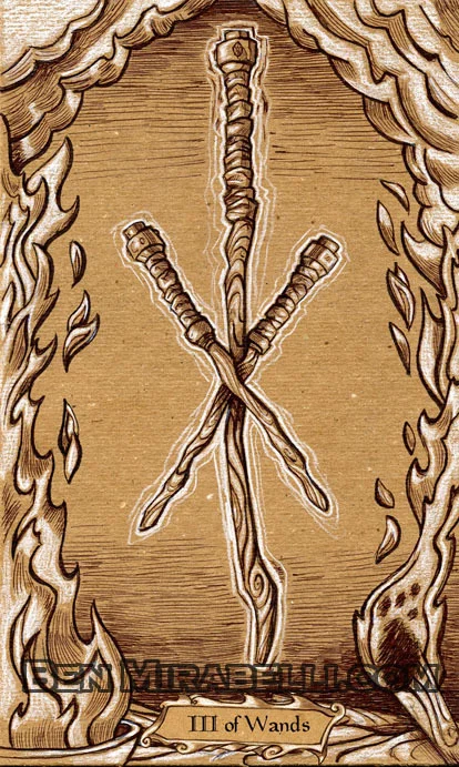 3 of wands