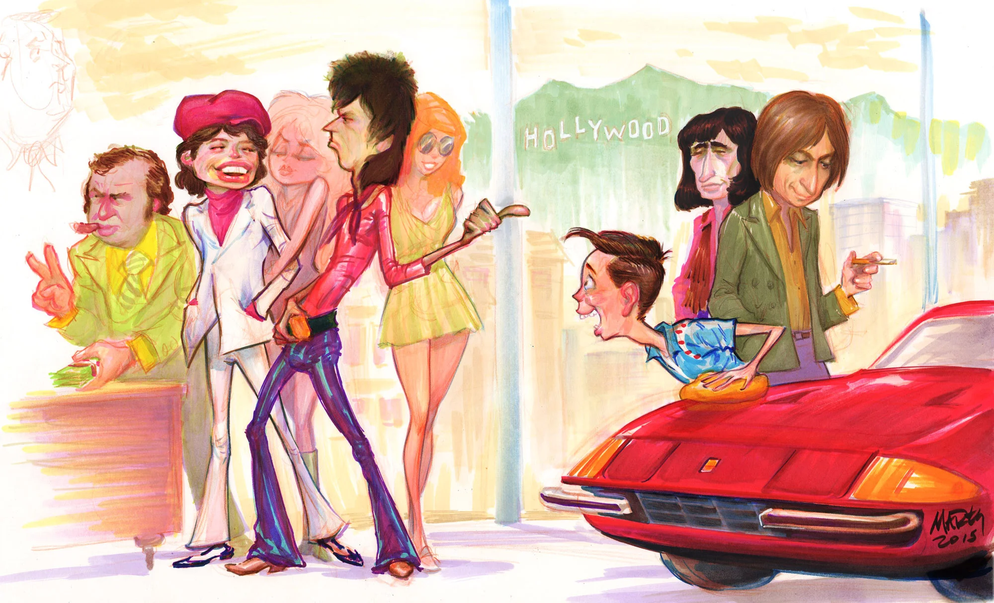 the stones visit hollywood sport cars