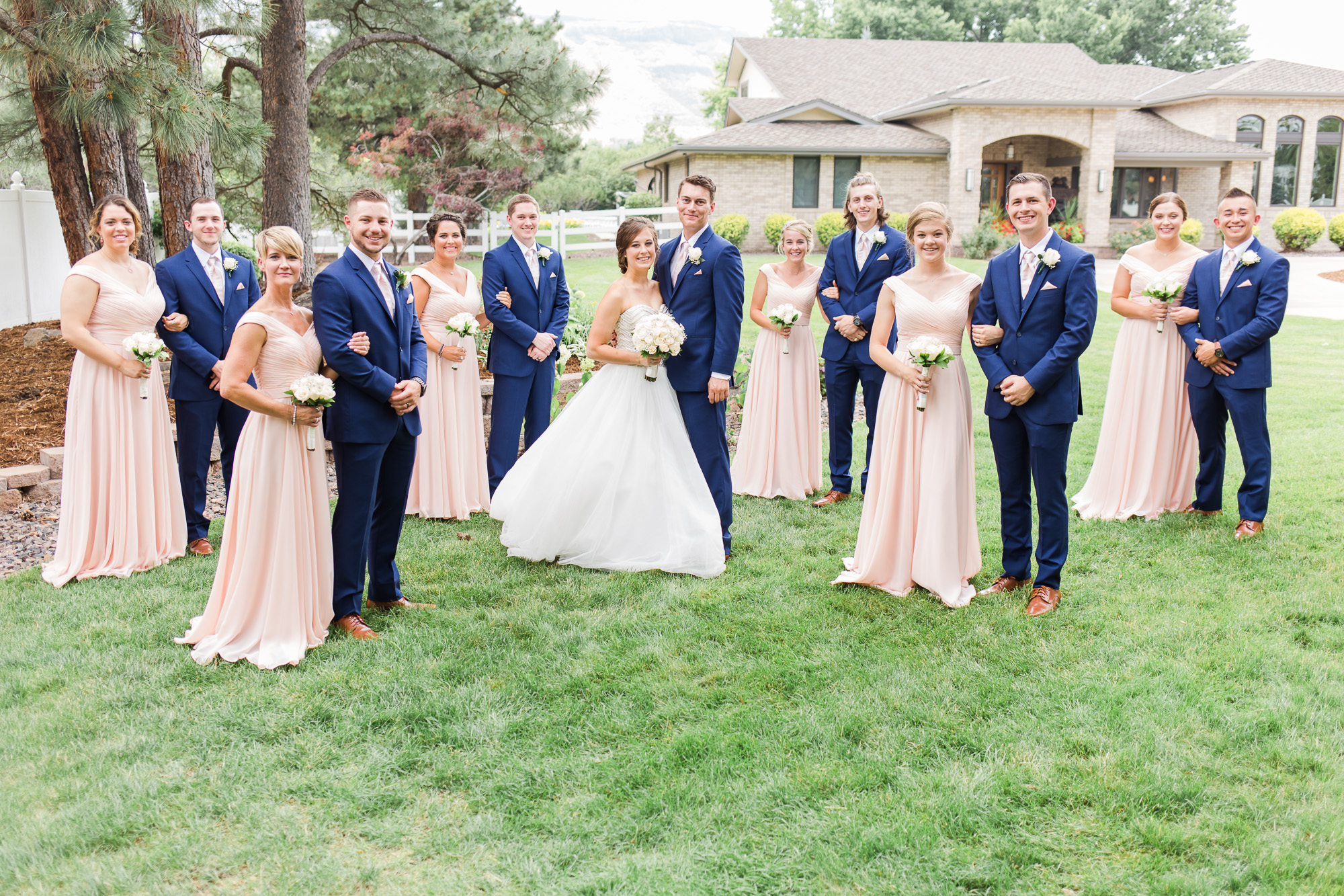 princess polly baby blue dress Golden, Colorado Backyard Wedding | Madi & Cameron