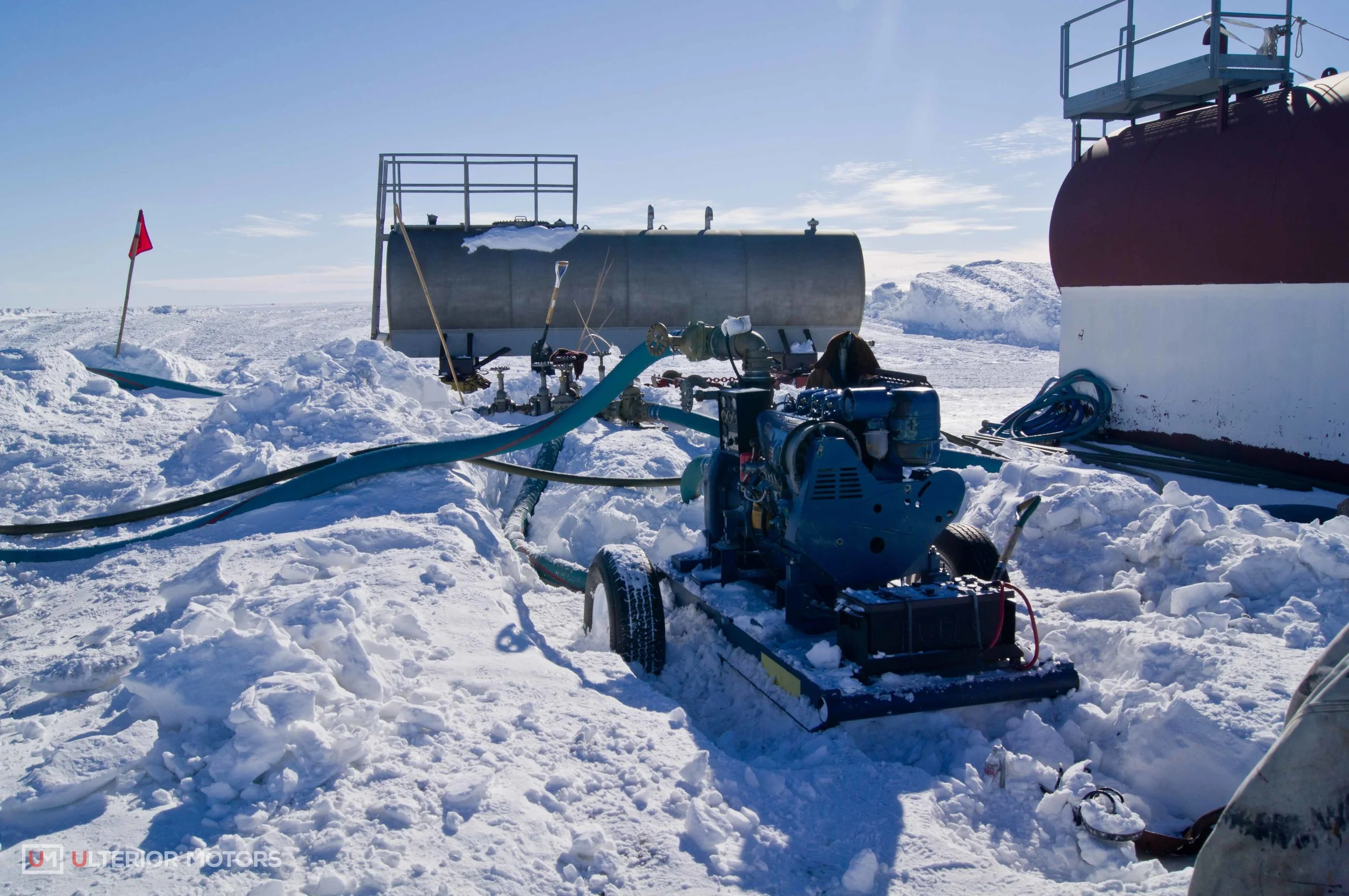 That pump and all its hoses used to be buried.