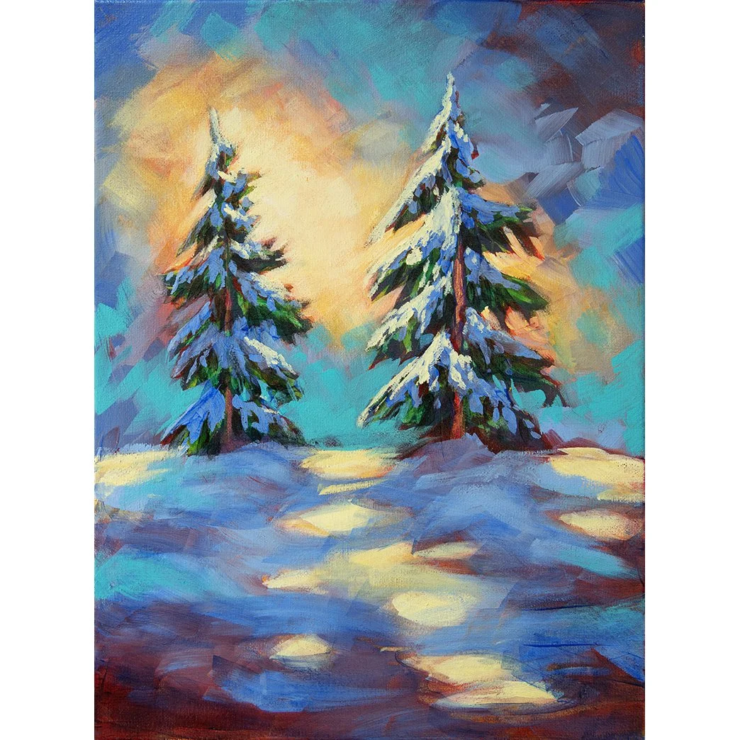 Snowy Pines Study 2 - 12x16