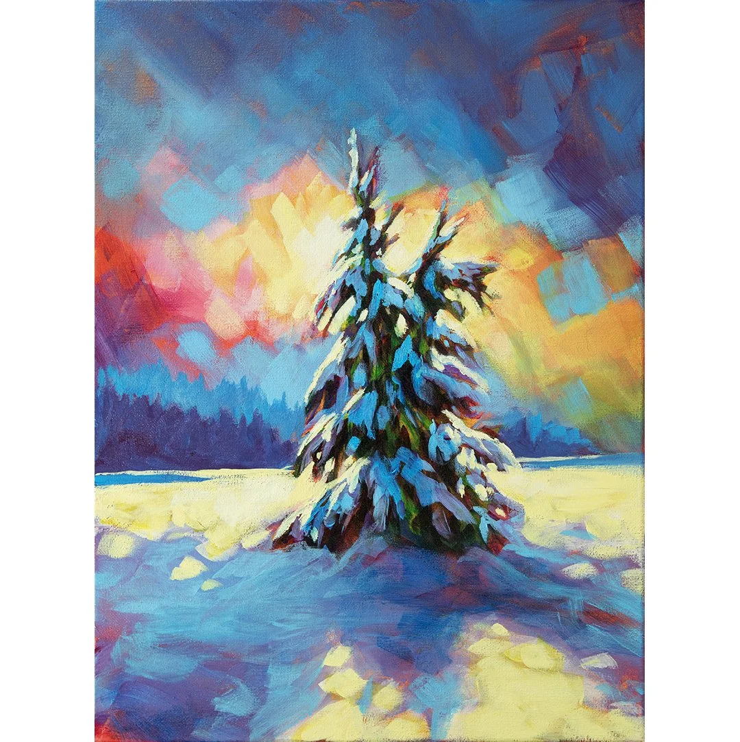 Snowy Pines Study 3 - 12x16
