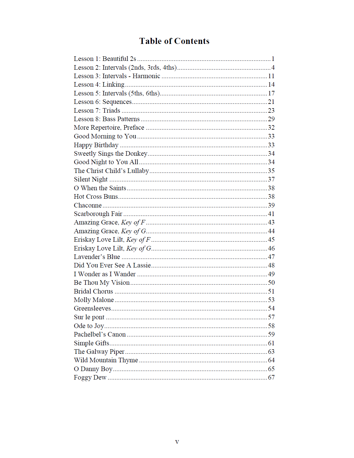 Folk Harp for Beginners - Table of Contents.png
