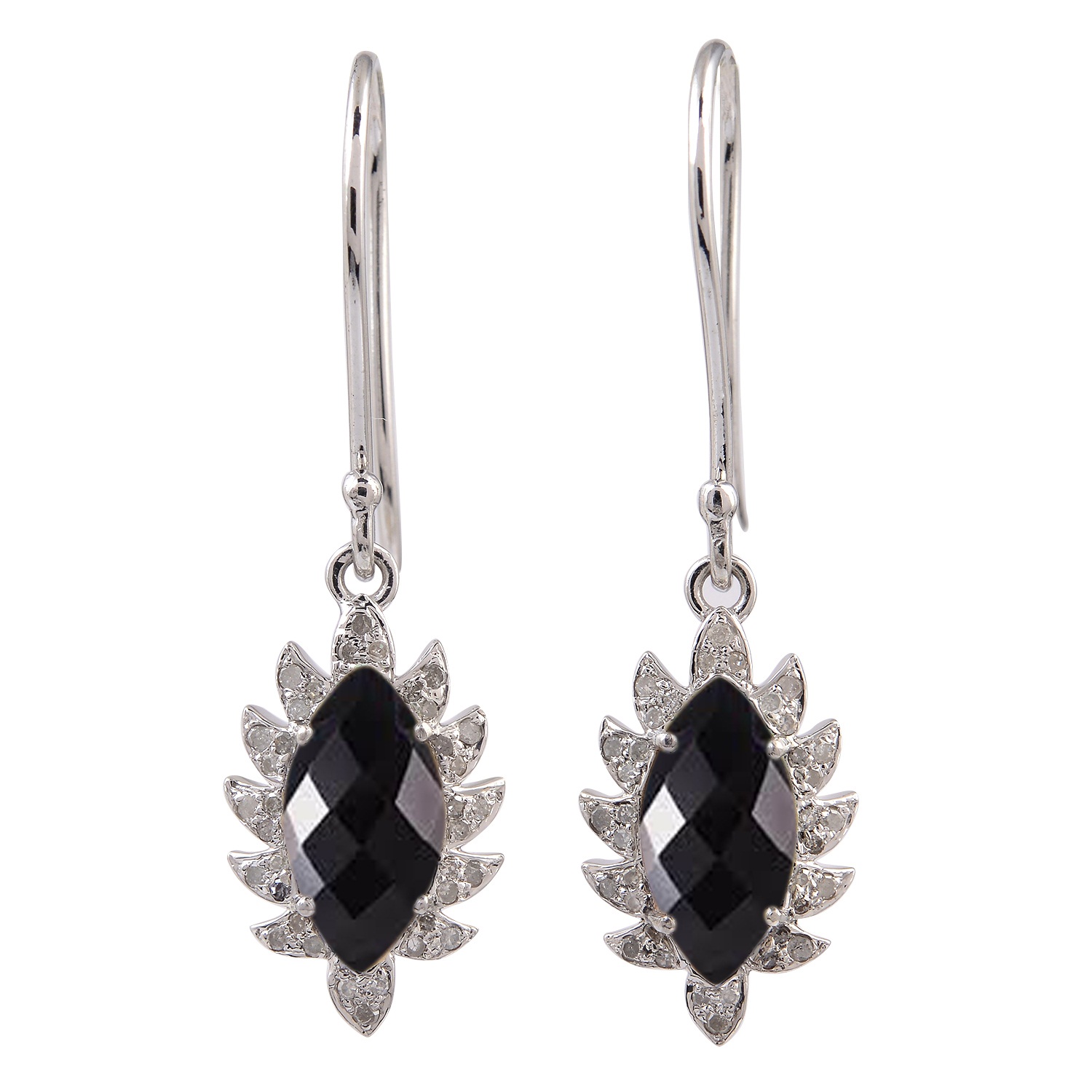 CLAW Mini Drop Earrings - Black Onyx and Diamonds