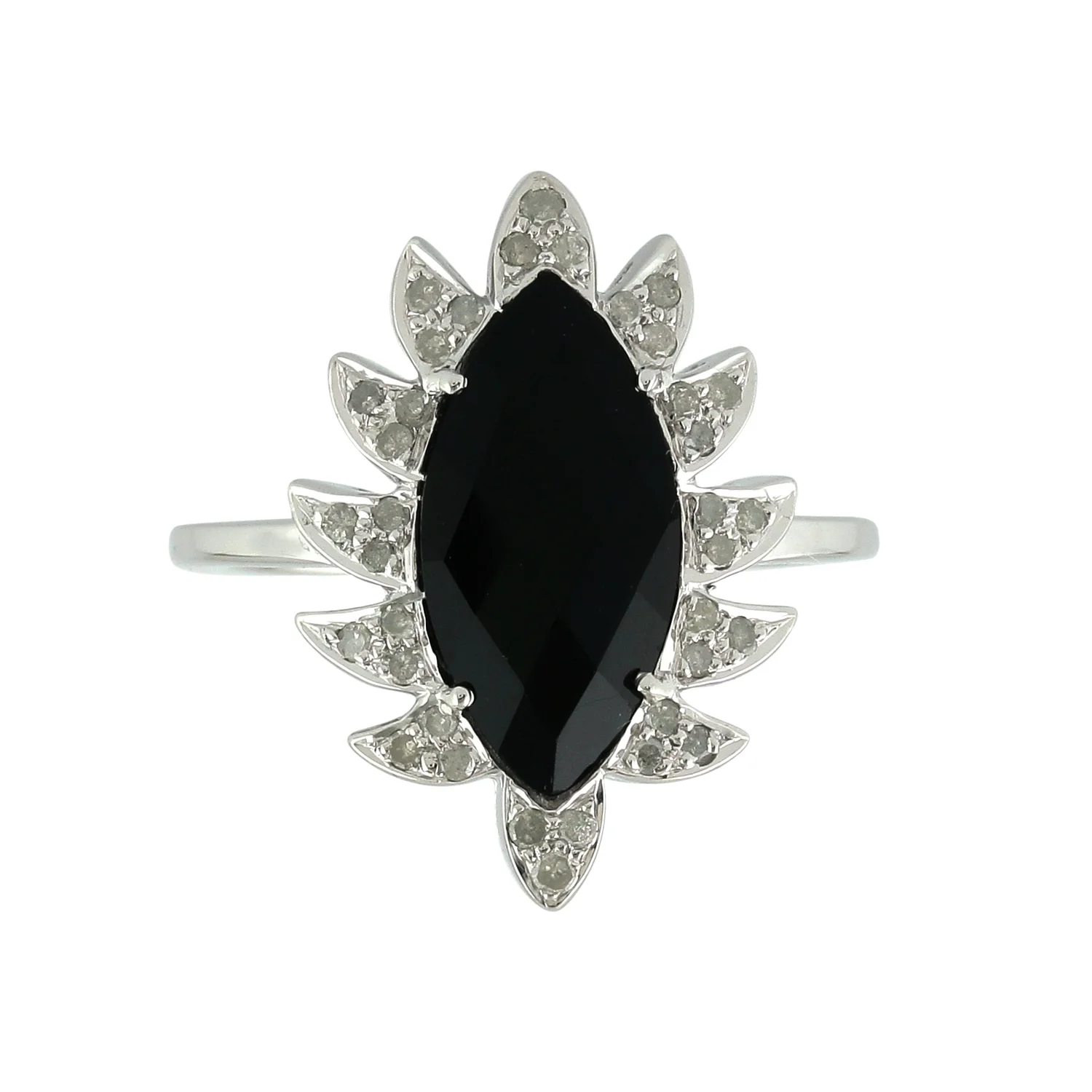 Claw Marquise Black Onyx & Diamonds