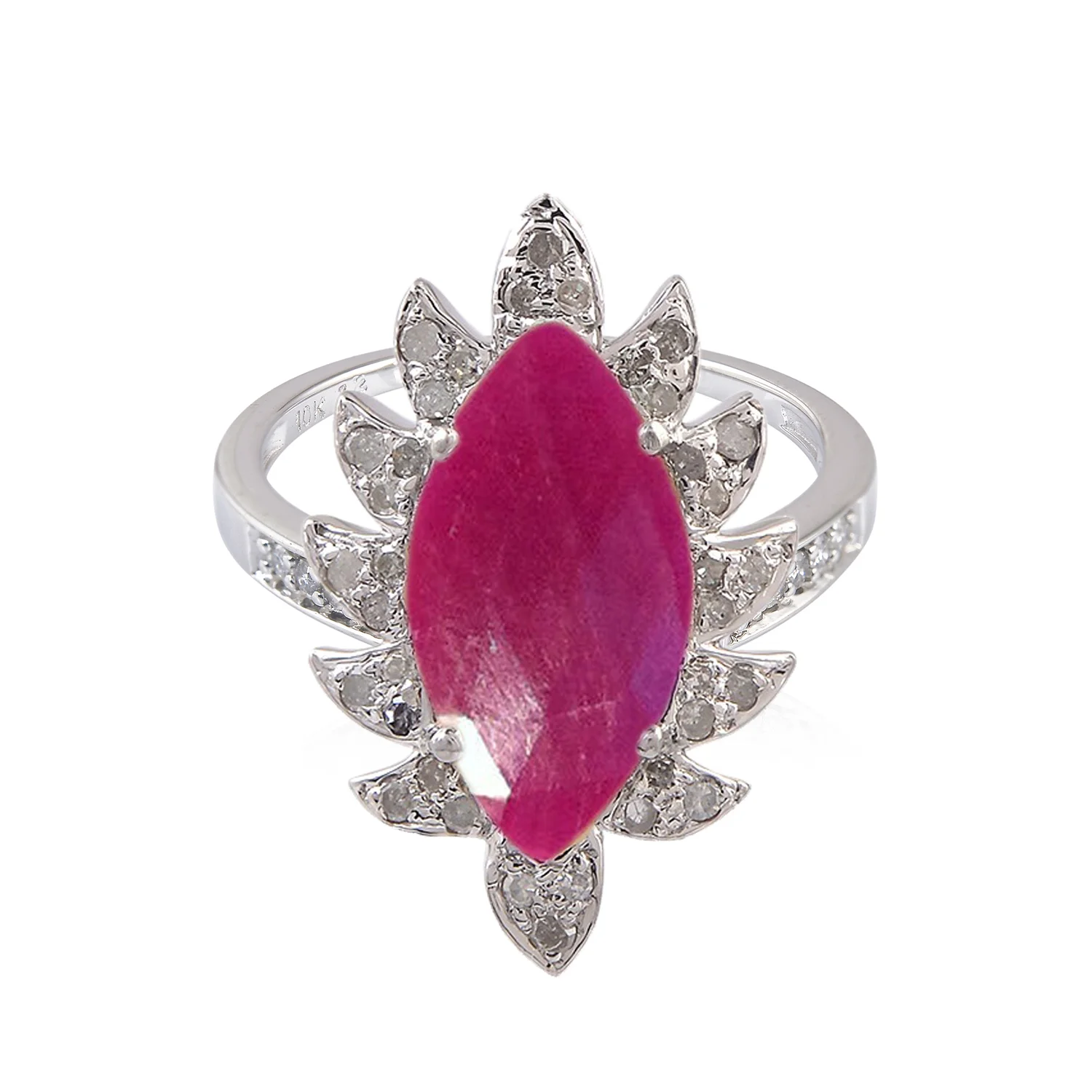 Claw Marquise Ruby & Diamonds
