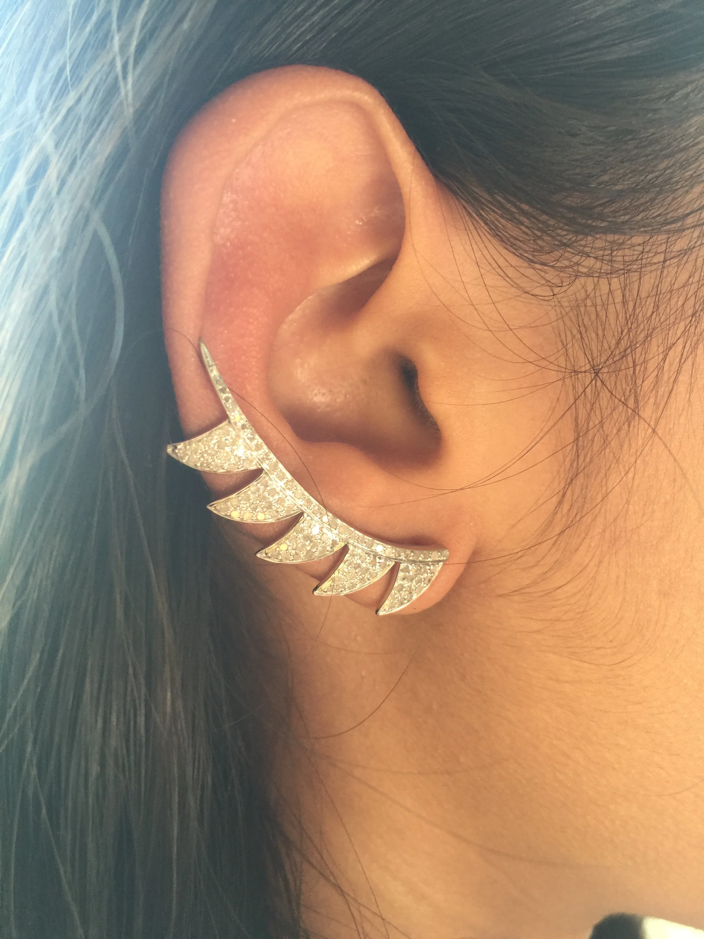 Claw Ear Cuff White Diamonds