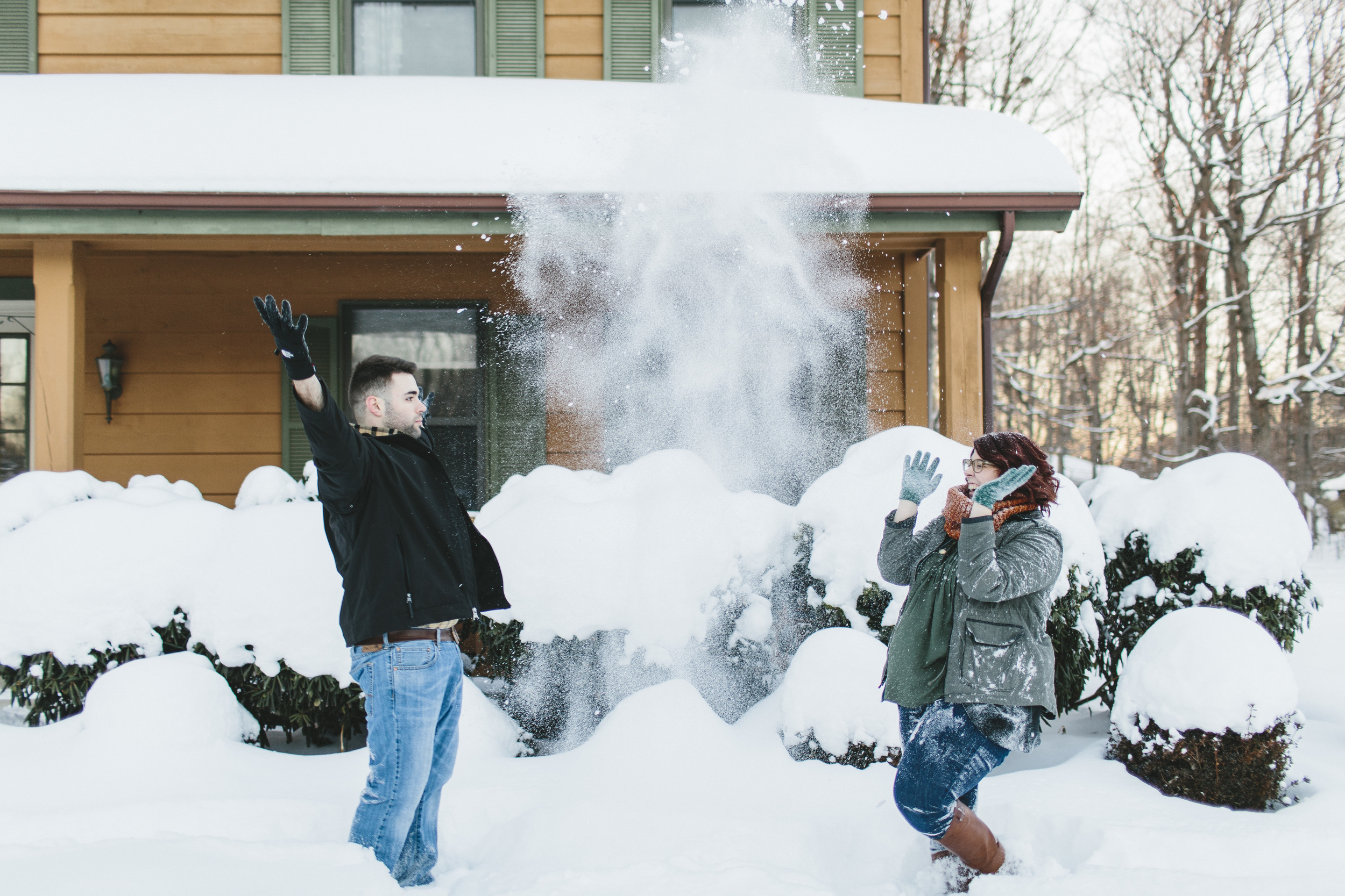 And then they got into a snow fight.