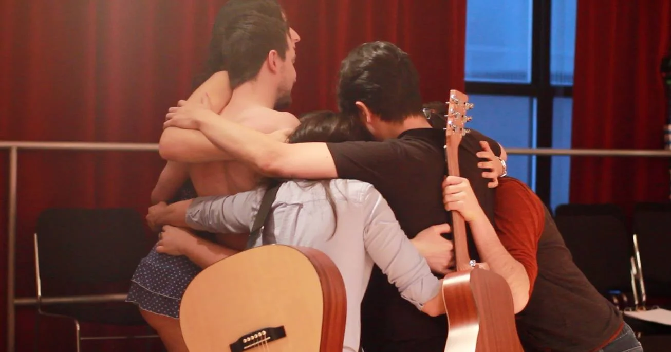 Group hug before the show