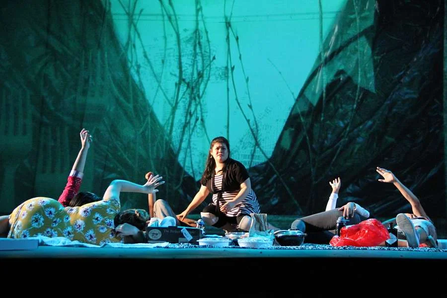 Production still from THE CARDINAL by Cusi Cram and Emily Gardner Xu Hall for Cornerstone Theatre Company