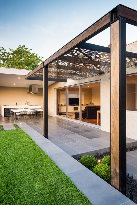 Rear Landscape, Pool, Pergola