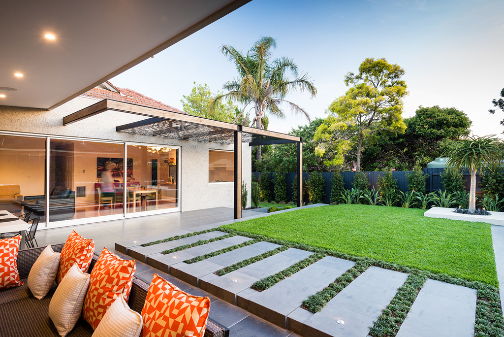 Rear Landscape, Pool, Pergola